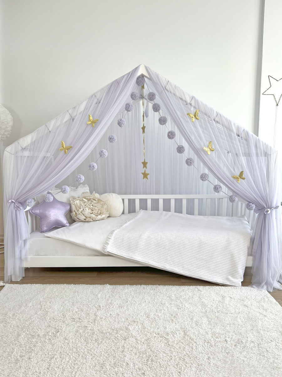 Montessori Bed Canopy Deluxe-Baby Purple