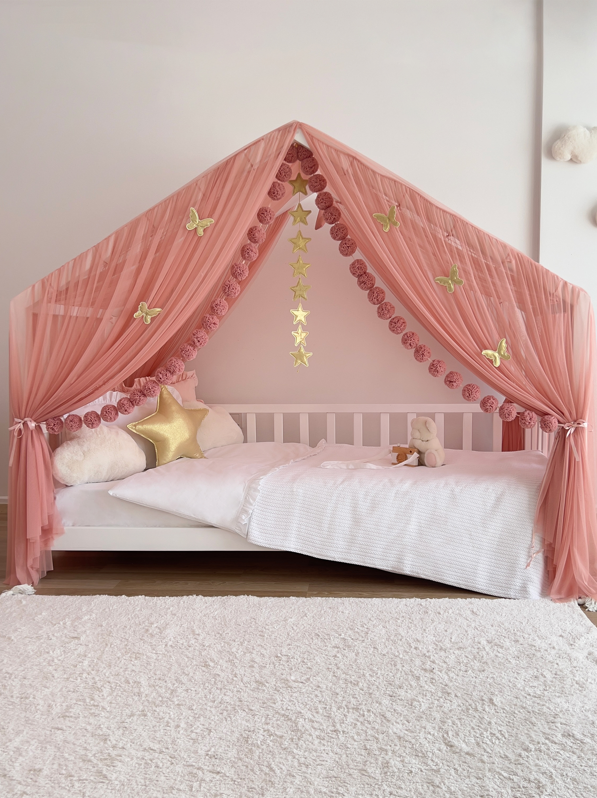 Montessori Bed Canopy Deluxe-Blush