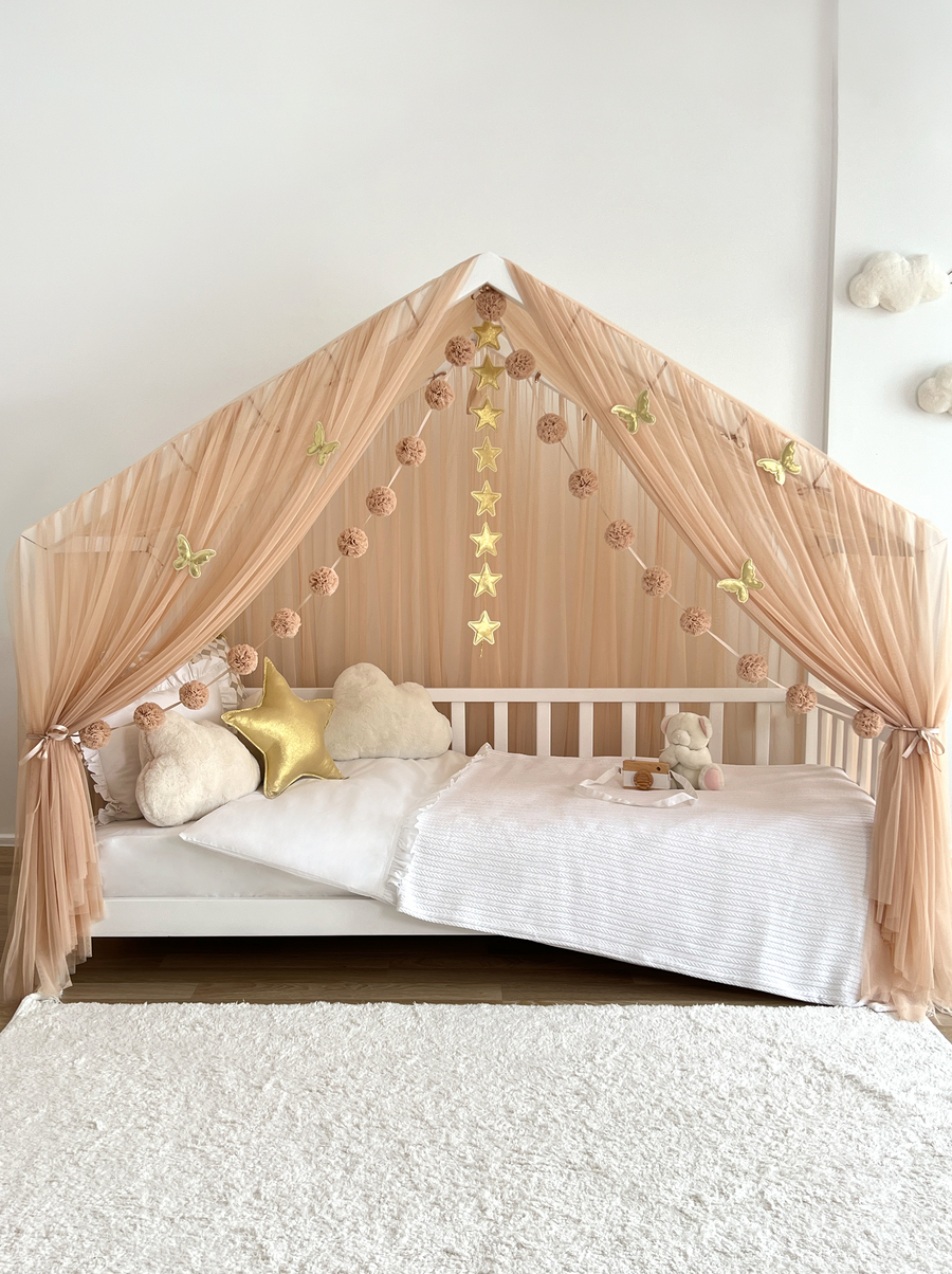 Montessori Bed Canopy Deluxe-Champagne