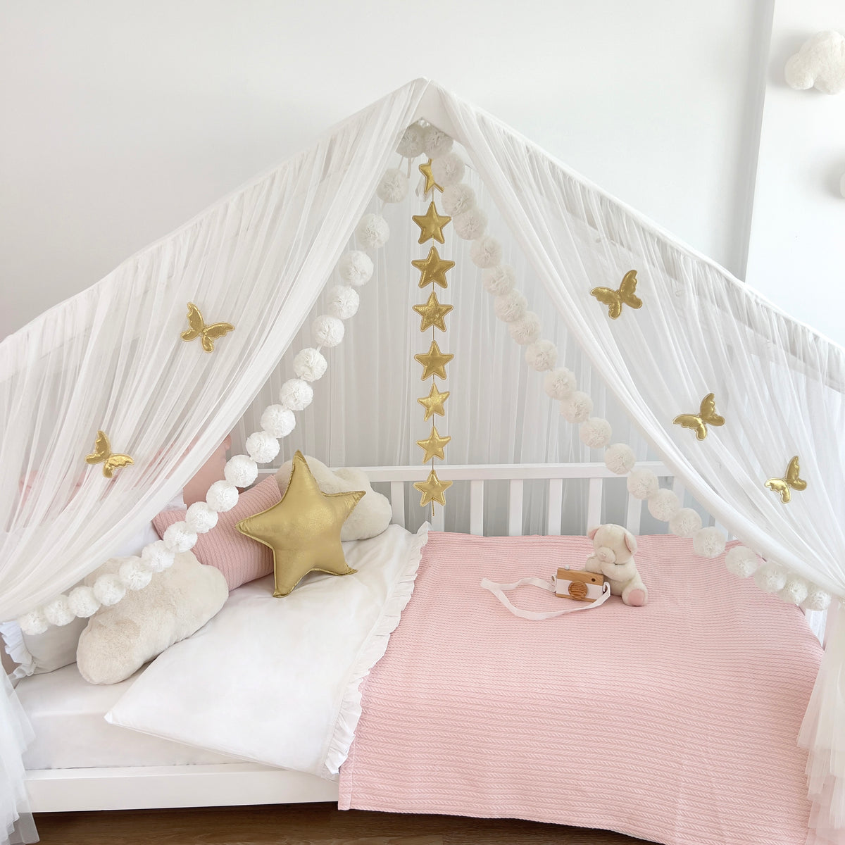 Montessori Bed Canopy Deluxe-White