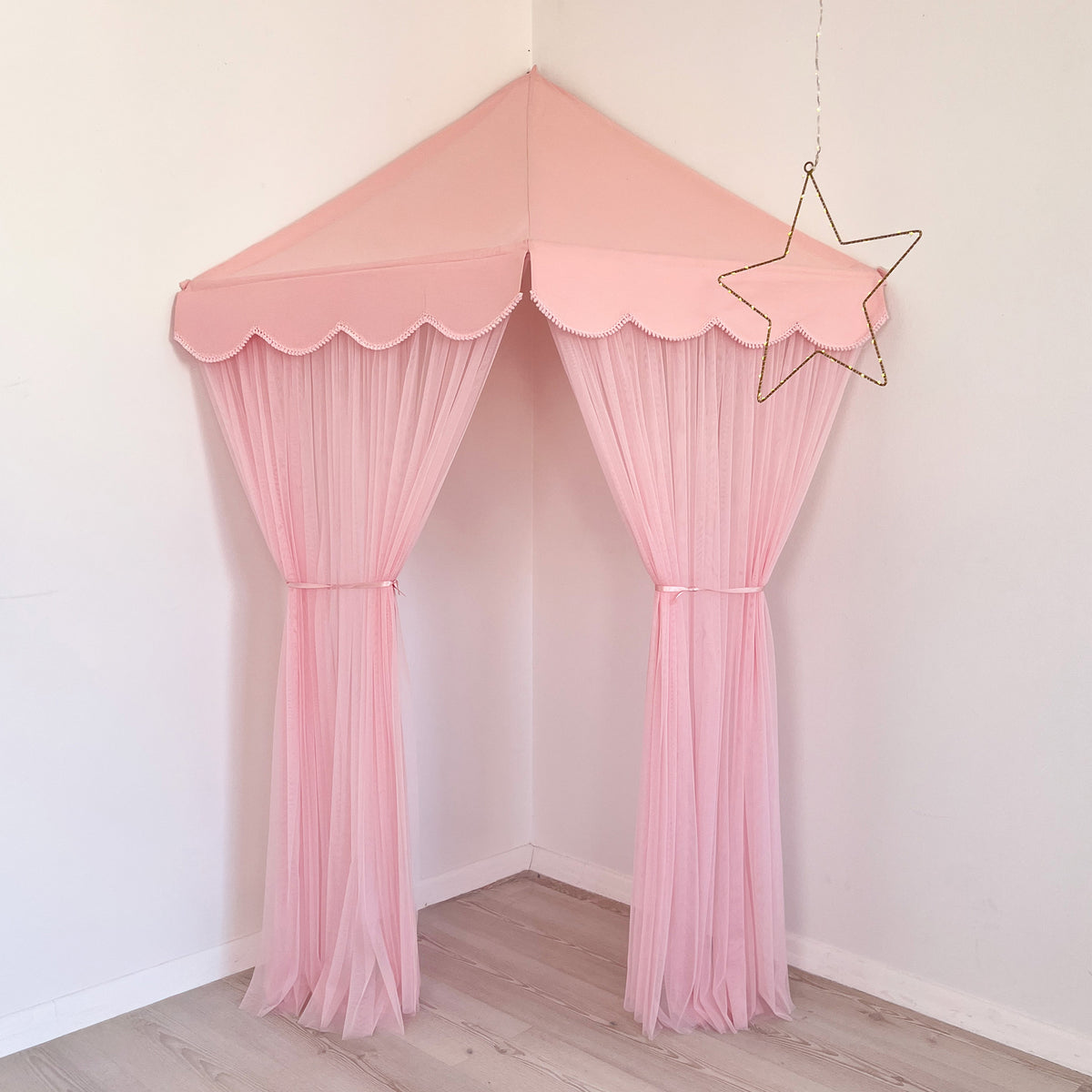 Corner Canopy Tent Tulle-Pink
