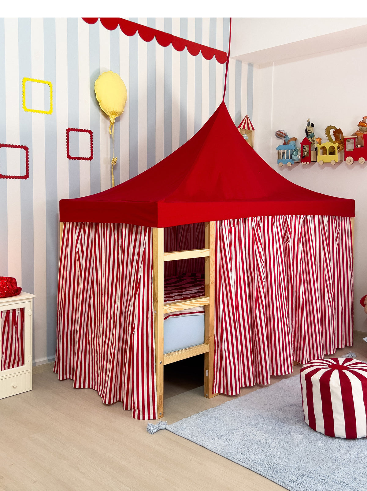 Ikea Kura Bed - Red Sprited