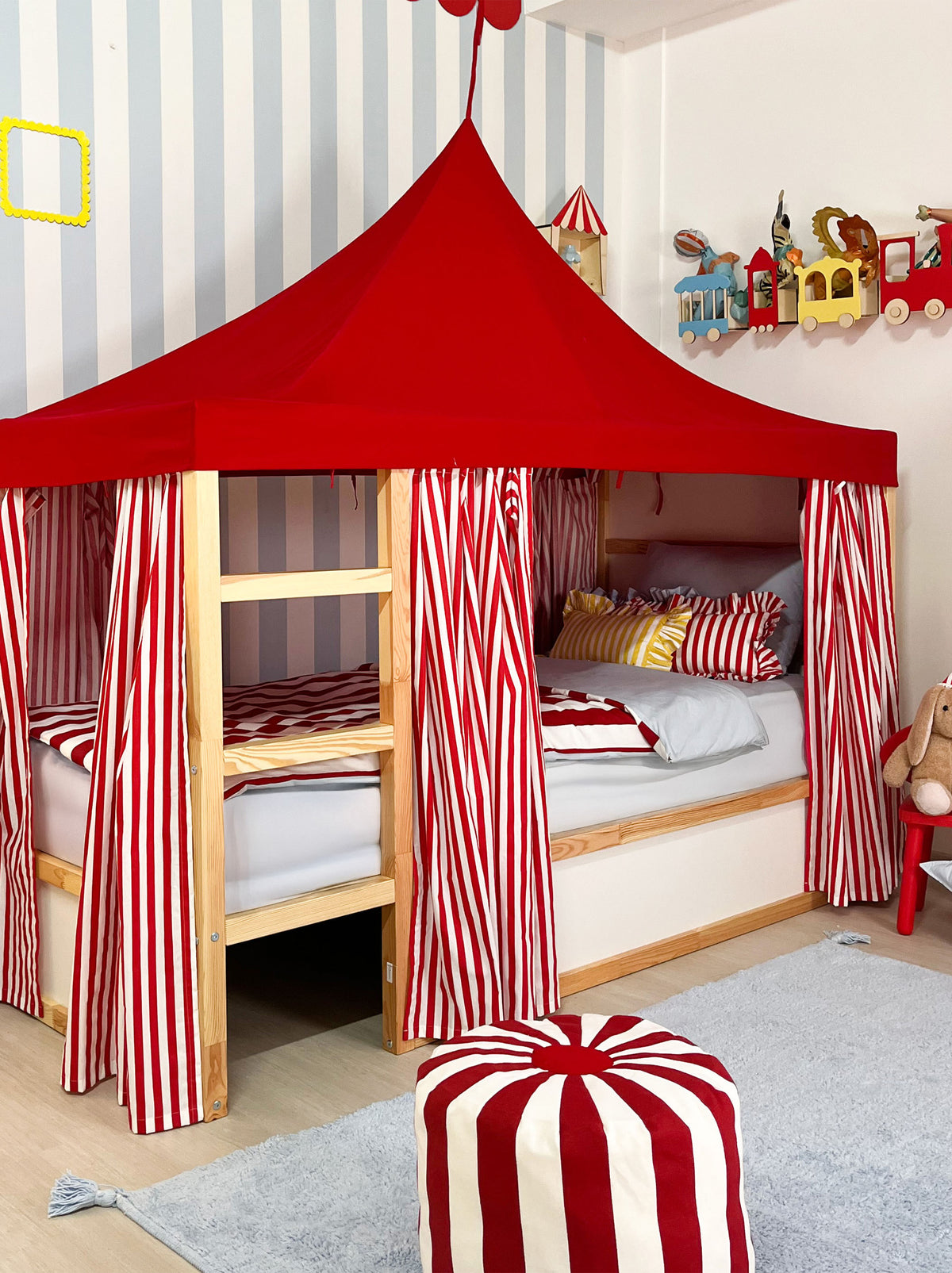 Ikea Kura Bed - Red Sprited