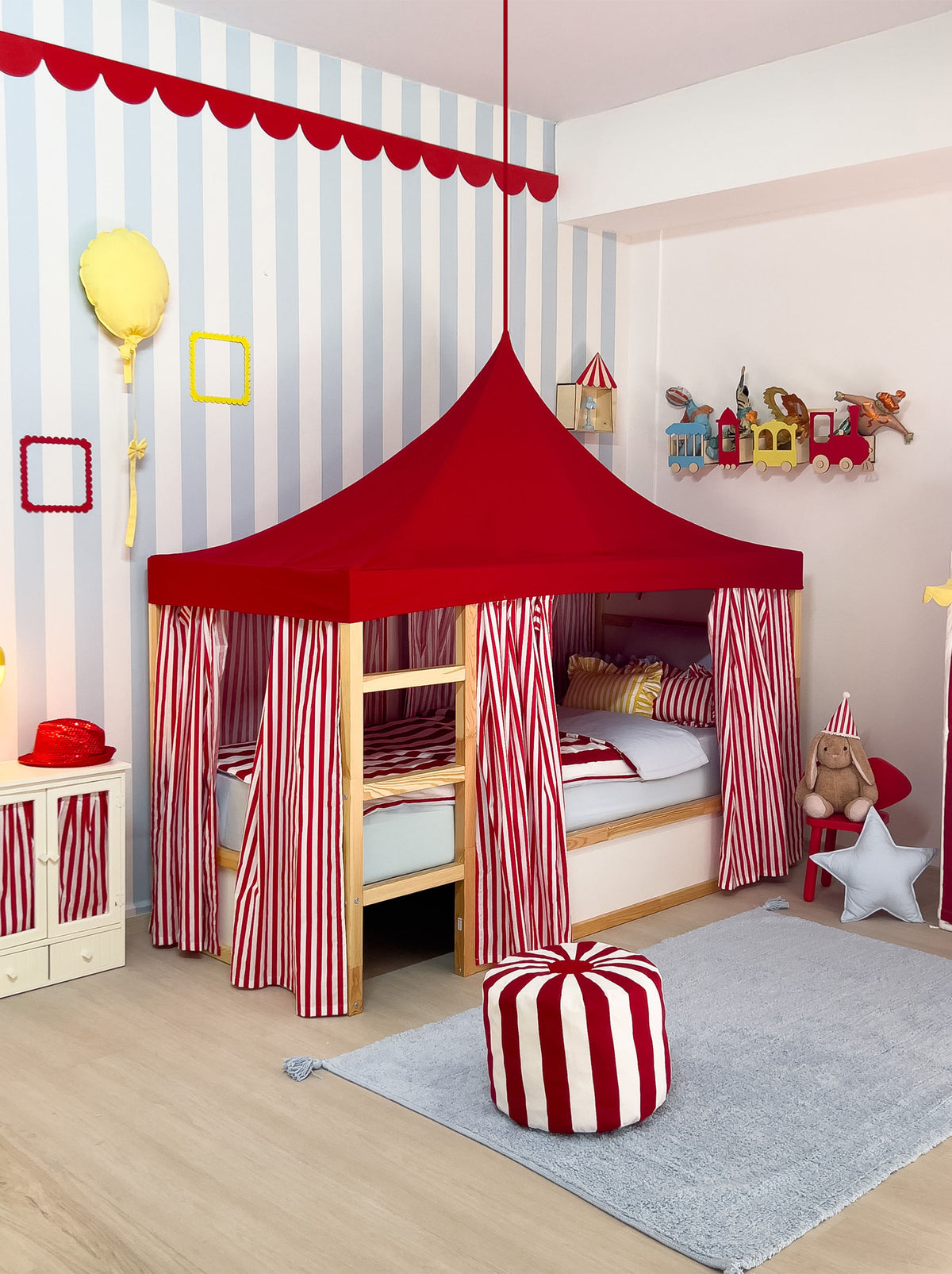 Ikea Kura Bed - Red Sprited
