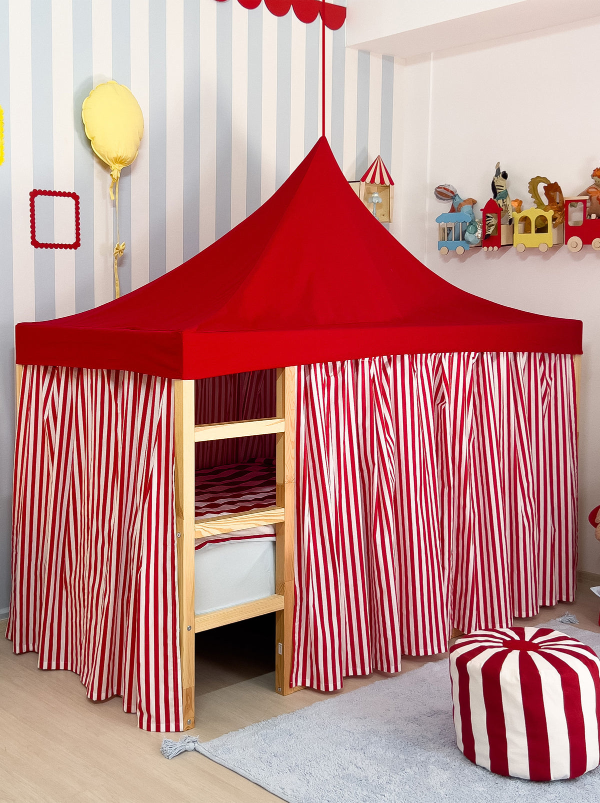 Ikea Kura Bed - Red Sprited
