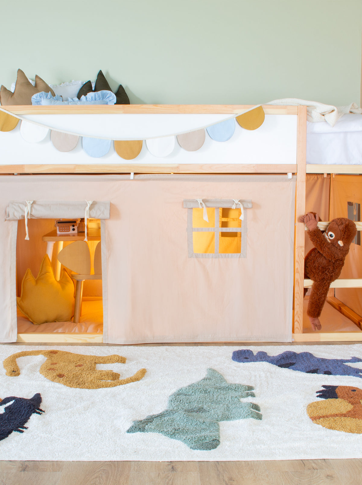 Ikea Kura Bed Curtains - Beige