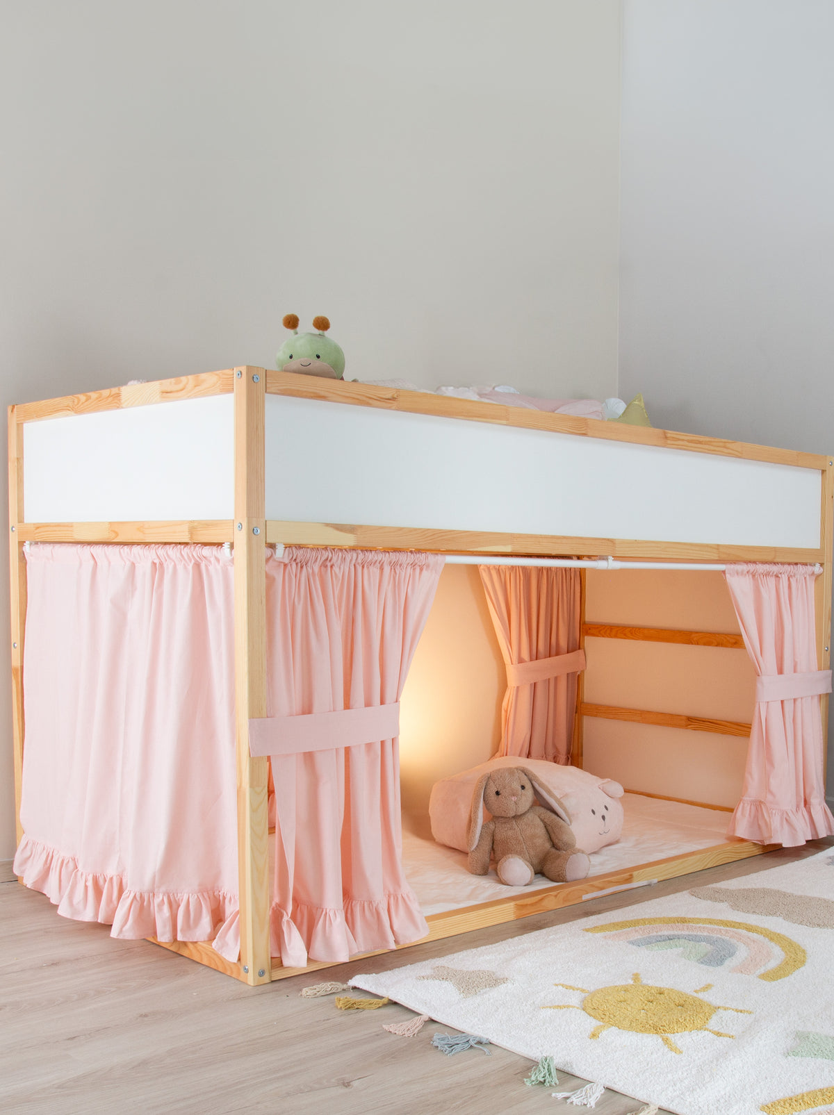 Ikea Kura Bed Ruffed-Pink