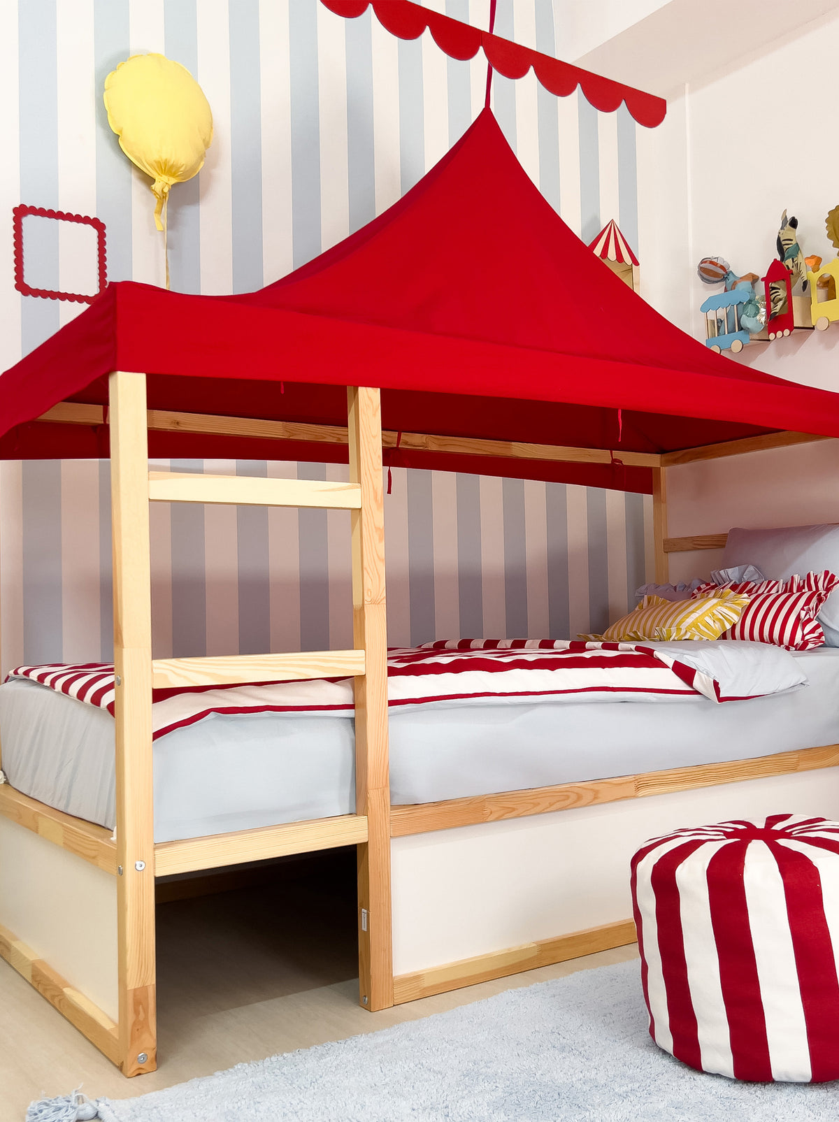 Ikea Kura Bed - Red Sprited