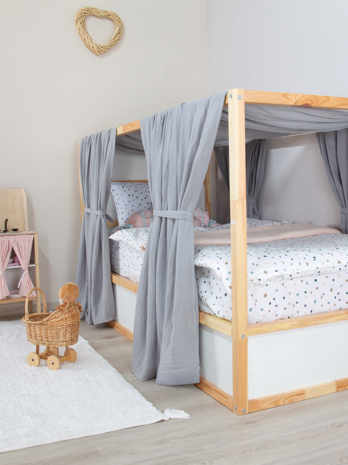 Ikea Kura Bed Müslin - Grey