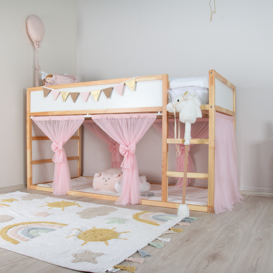 Ikea Kura Bed Curtain Tulle-Pink