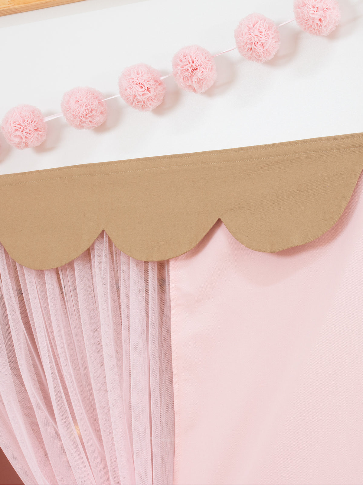 Ikea Kura Bed Draped - Pink & Beige