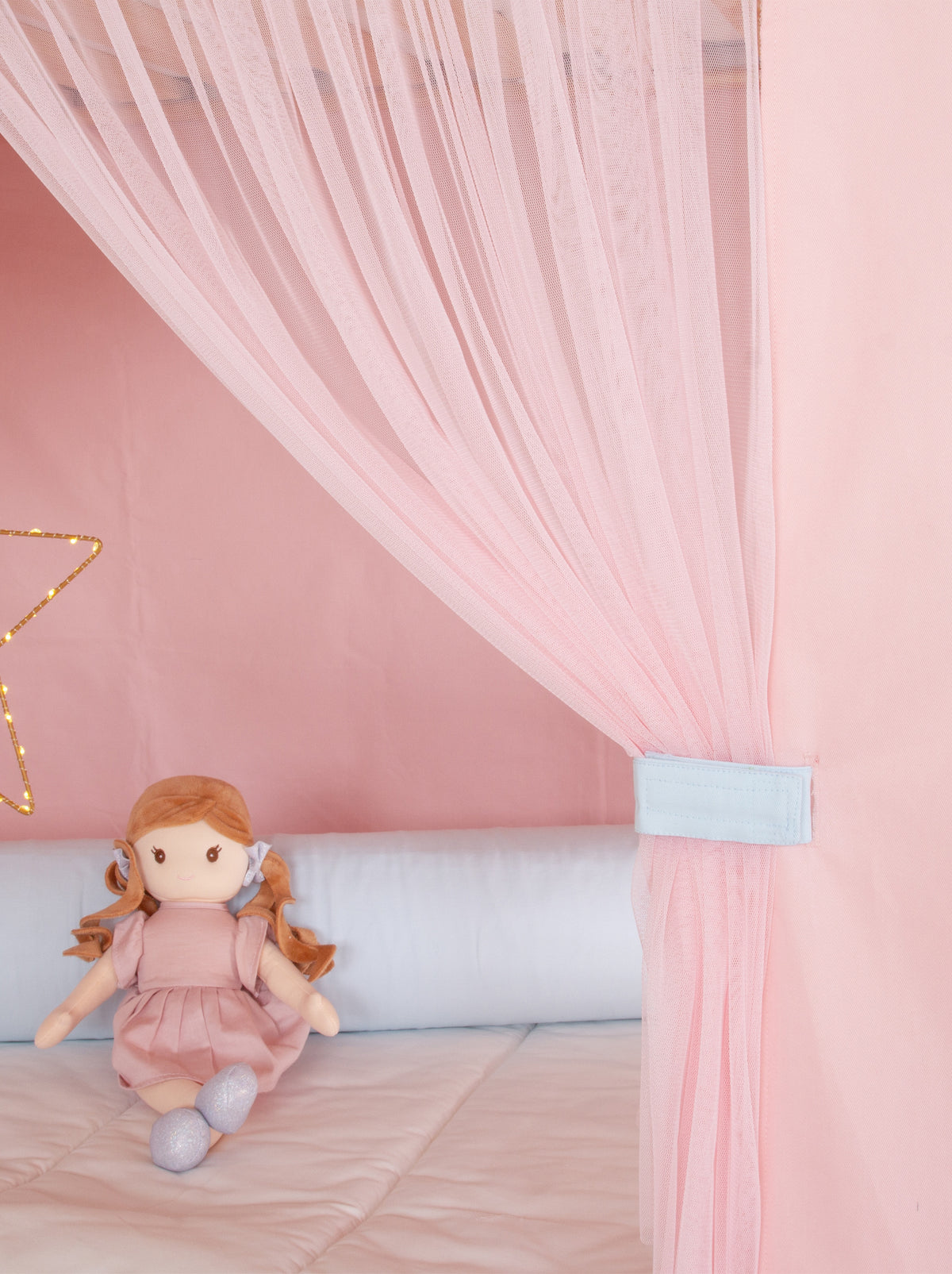 Ikea Kura Bed Draped-Pink & Blue