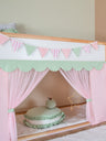 Ikea Kura Bed Draped - Pink & Green