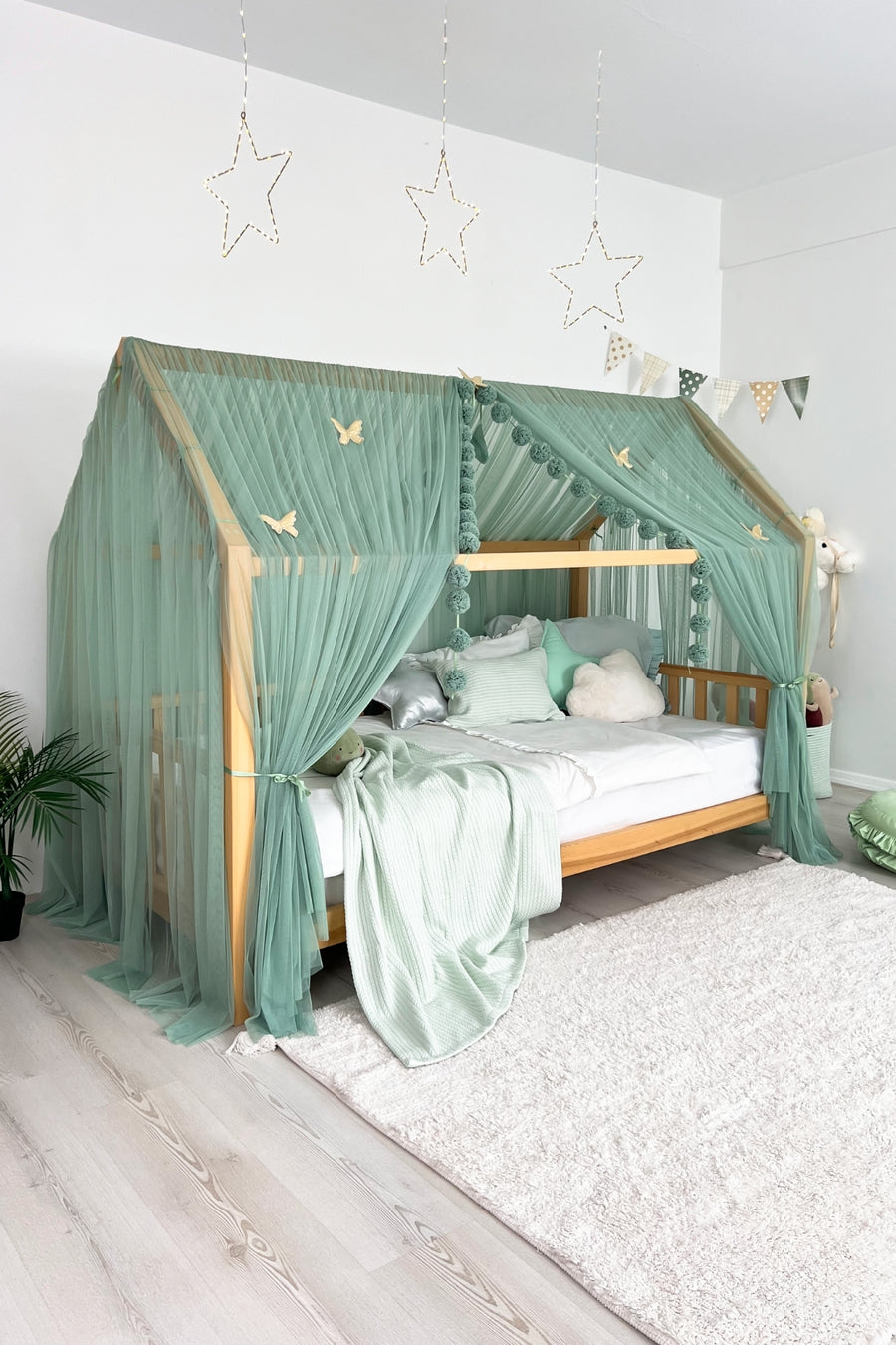 Montessori Bed Canopy Deluxe-Sage Green