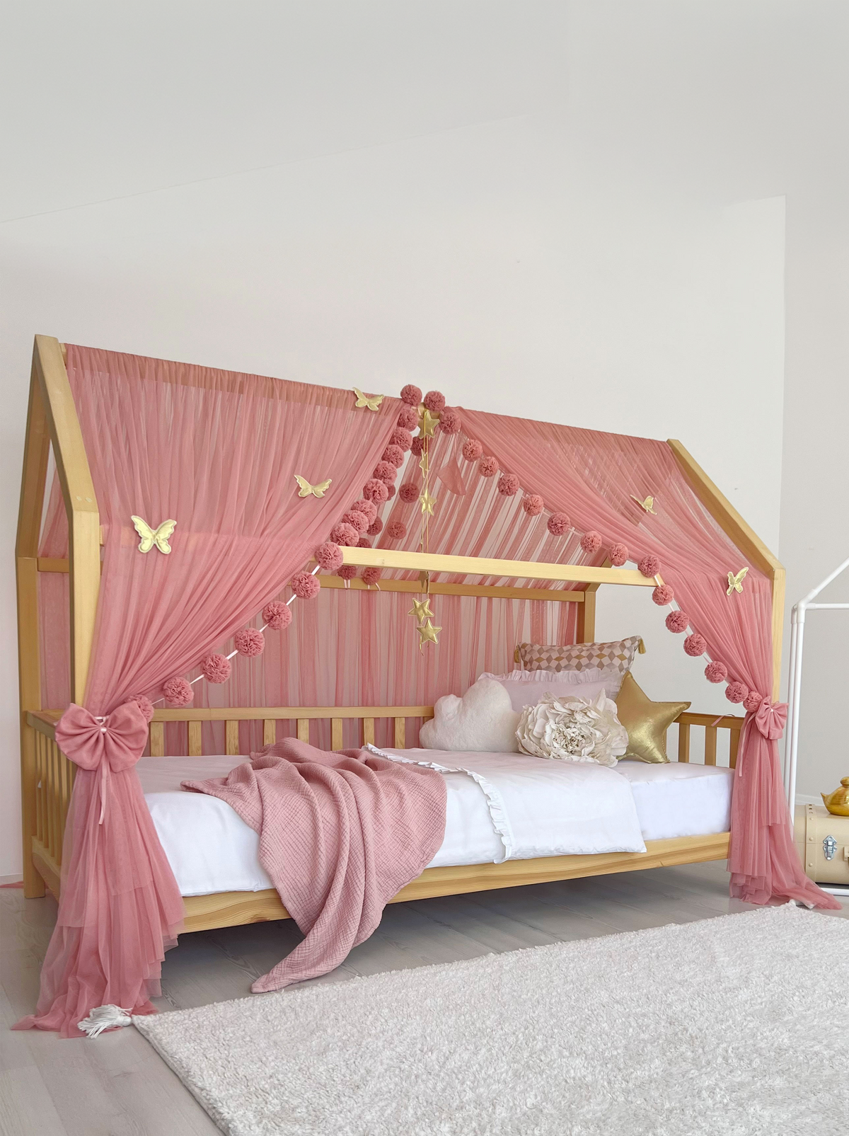 Montessori Bed Canopy Basic-Blush