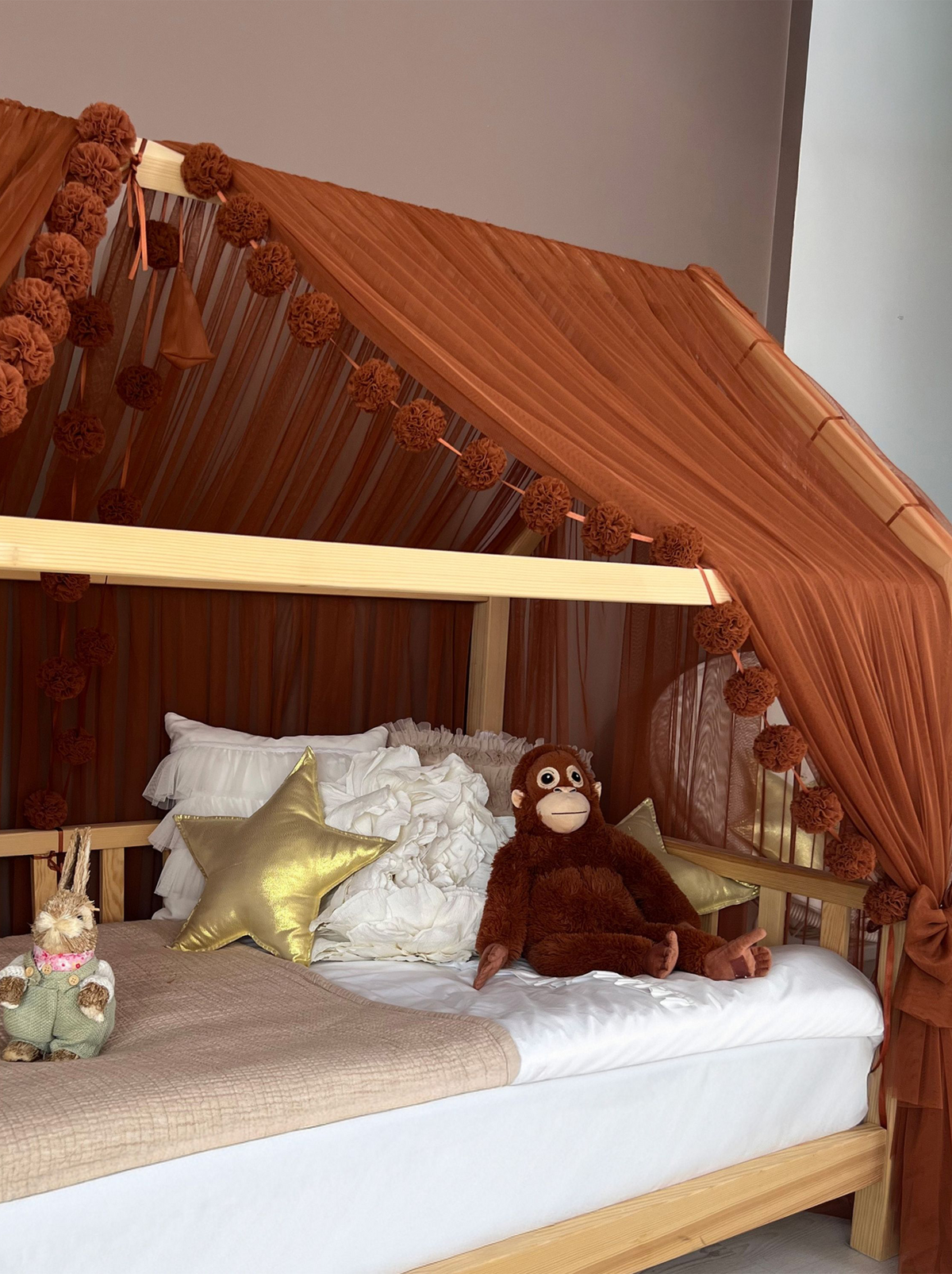 Montessori Bed Canopy Deluxe-Cinnamon