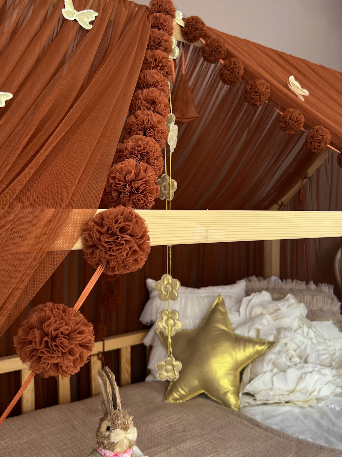 Montessori Bed Canopy Deluxe-Cinnamon