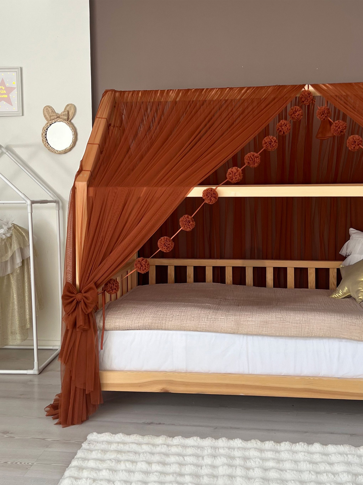 Montessori Bed Canopy Deluxe-Cinnamon