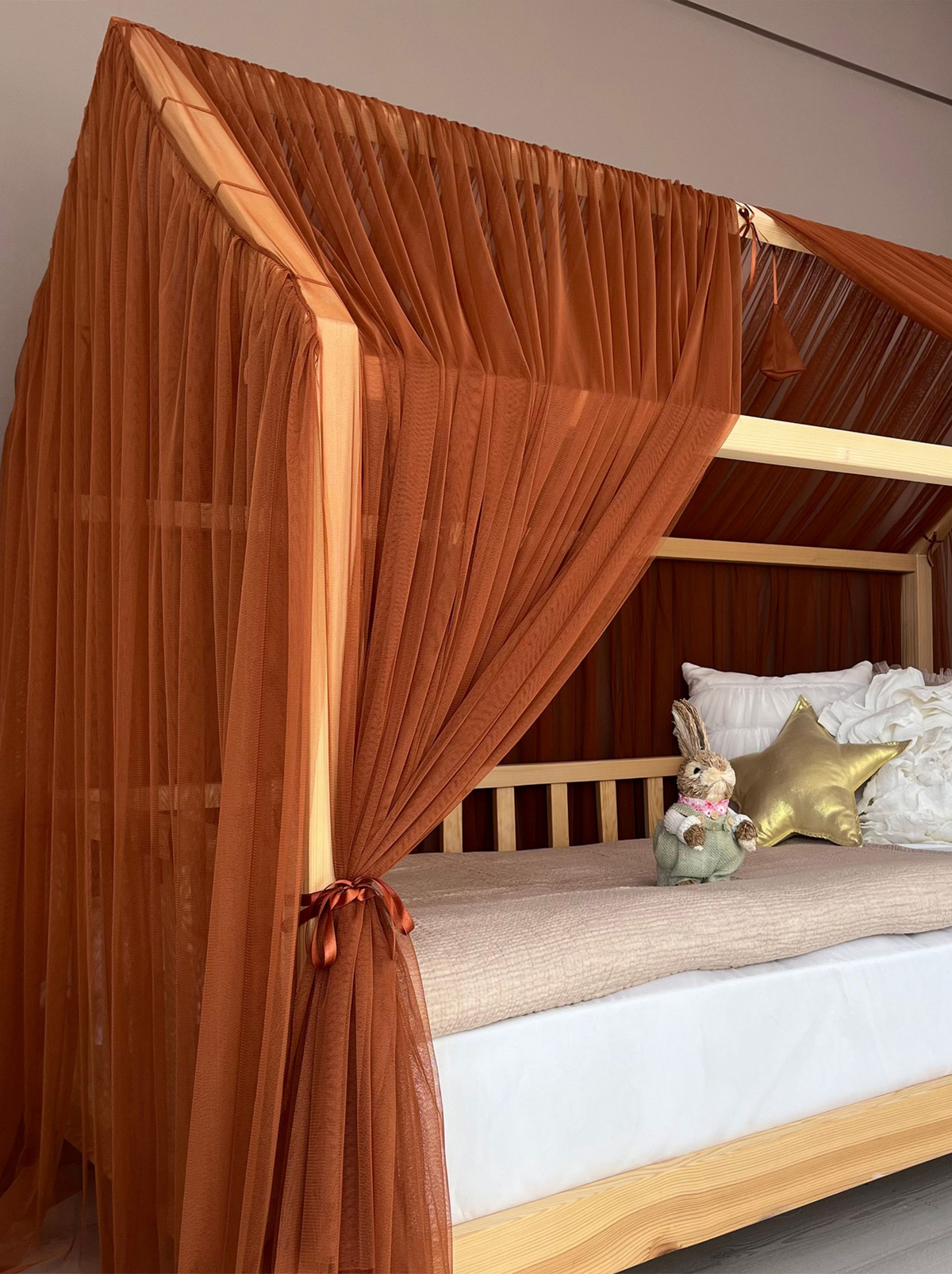 Montessori Bed Canopy Deluxe-Cinnamon