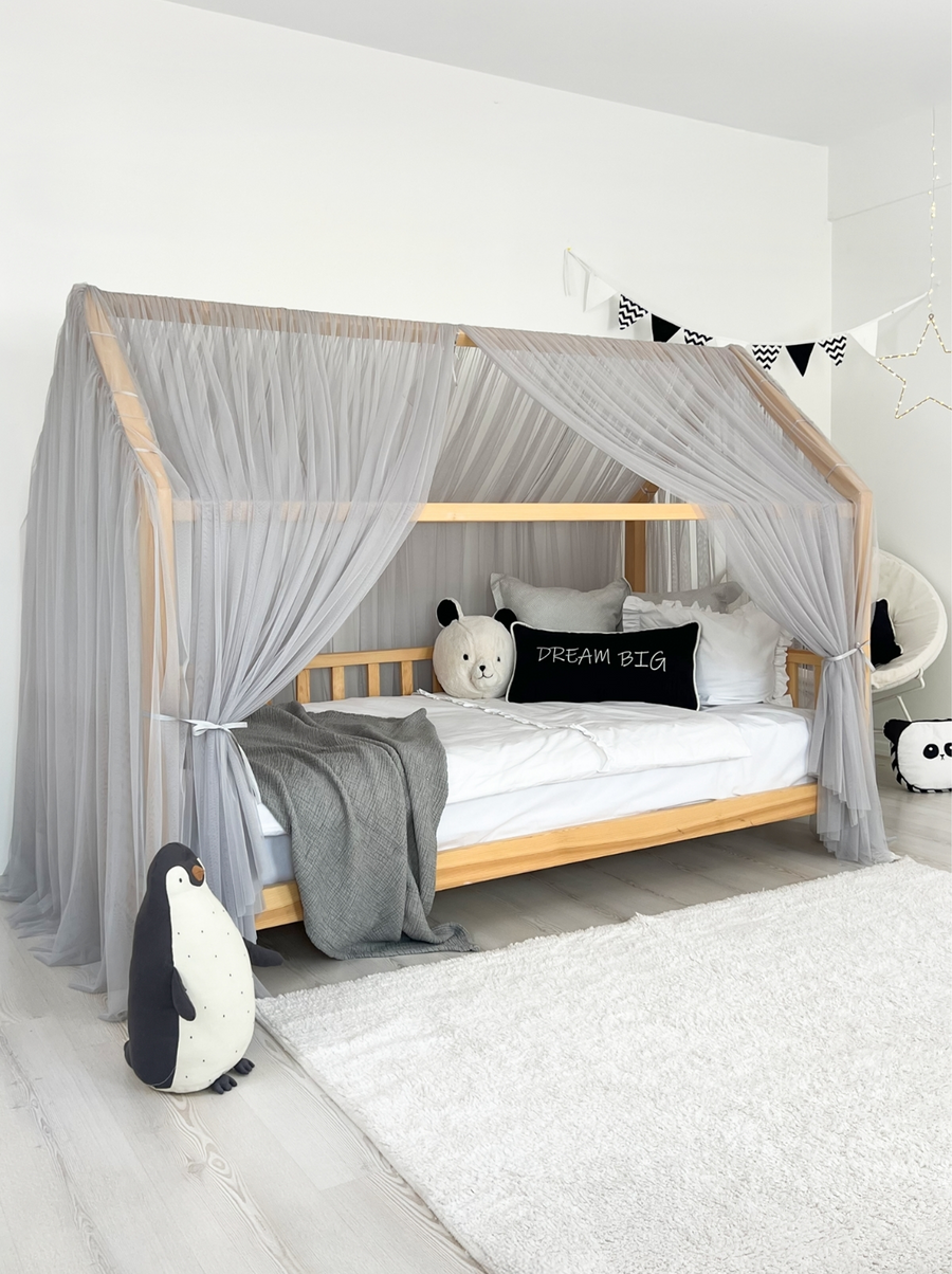 Montessori Bed Canopy Deluxe-Grey
