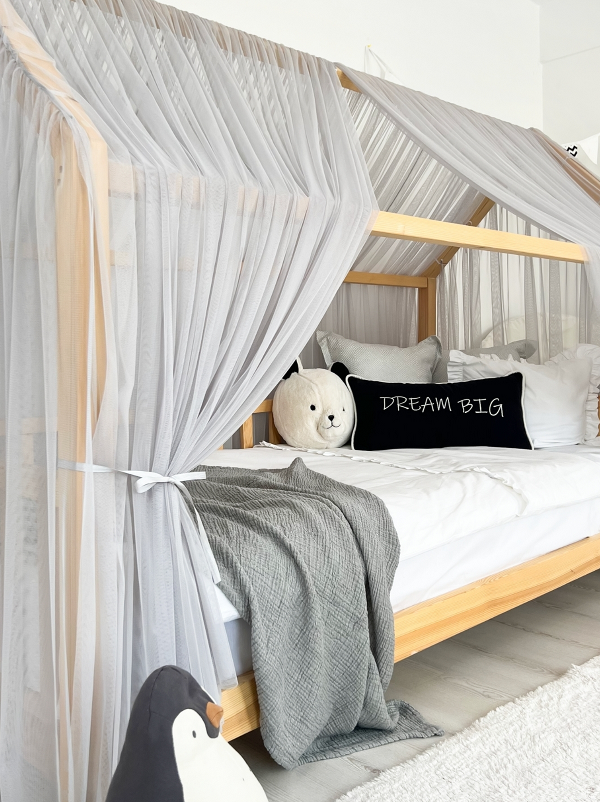Montessori Bed Canopy Deluxe-Grey