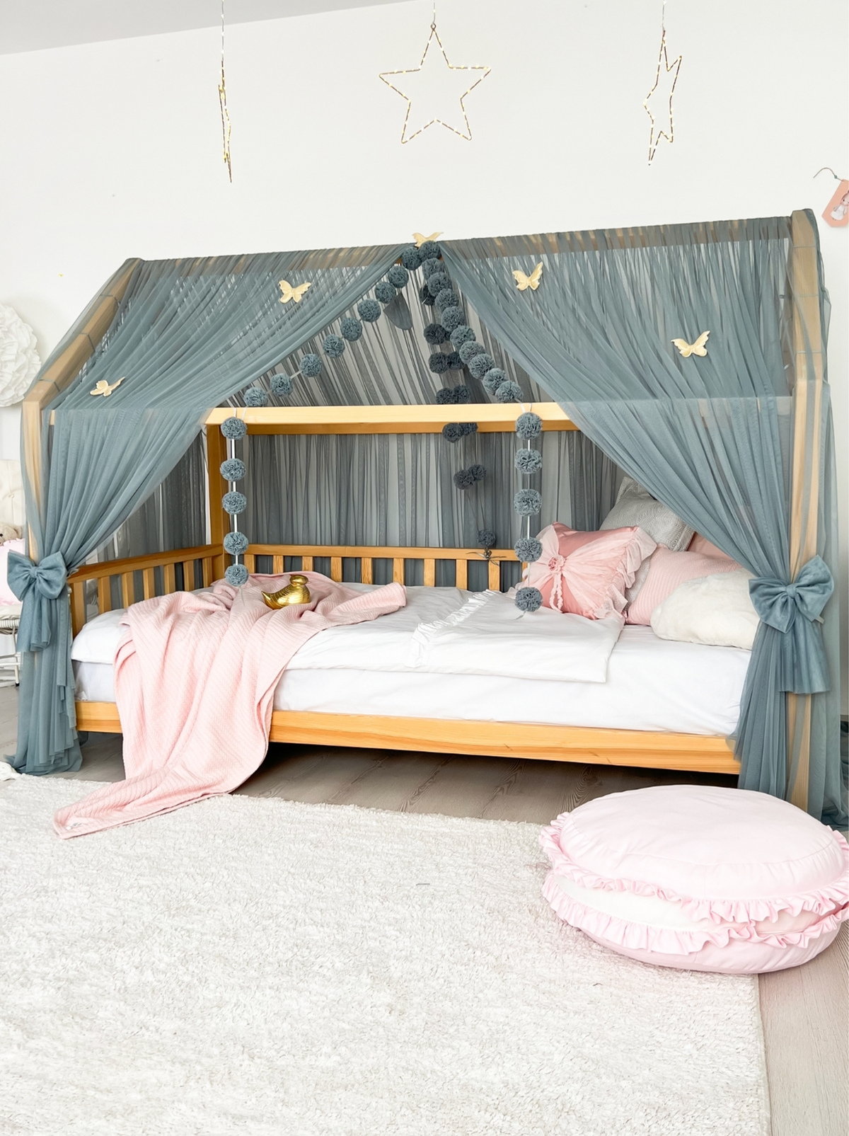 Montessori Bed Canopy Deluxe-Indigo Blue