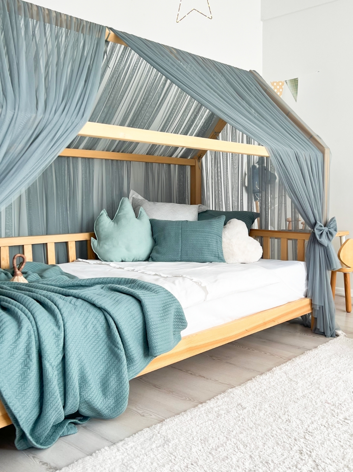 Montessori Bed Canopy Deluxe-Indigo Blue