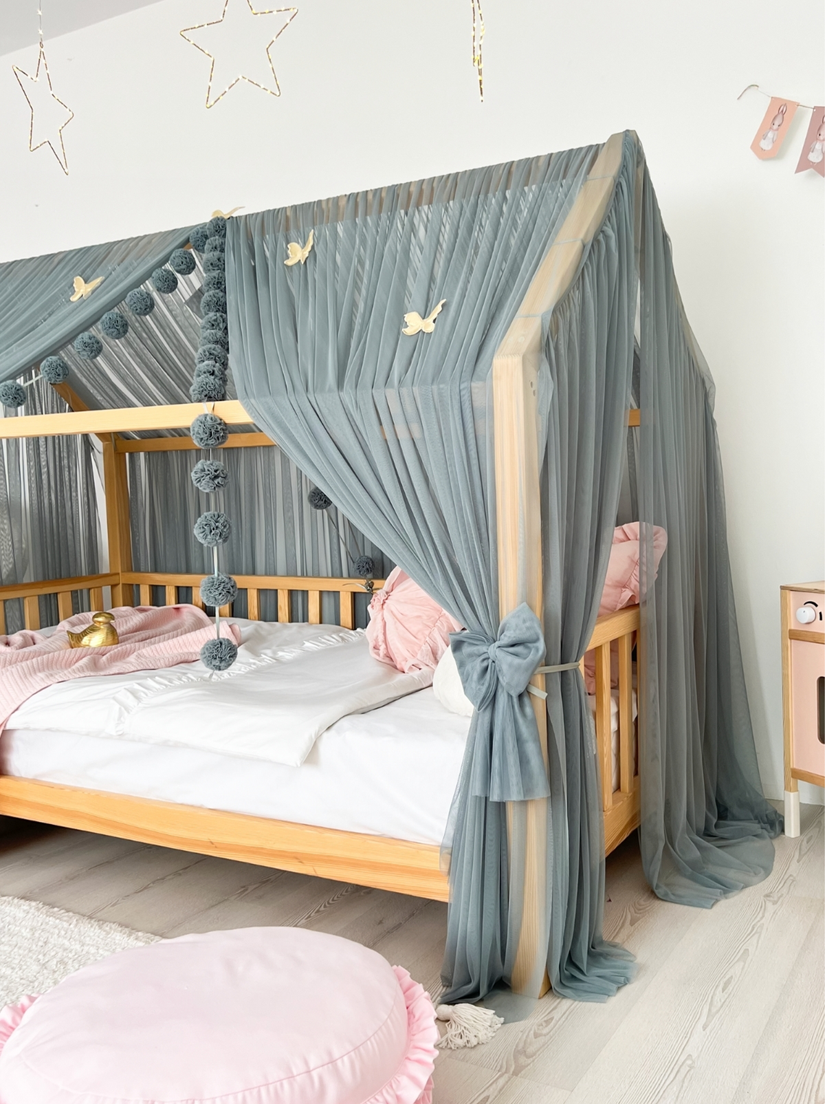 Montessori Bed Canopy Deluxe-Indigo Blue
