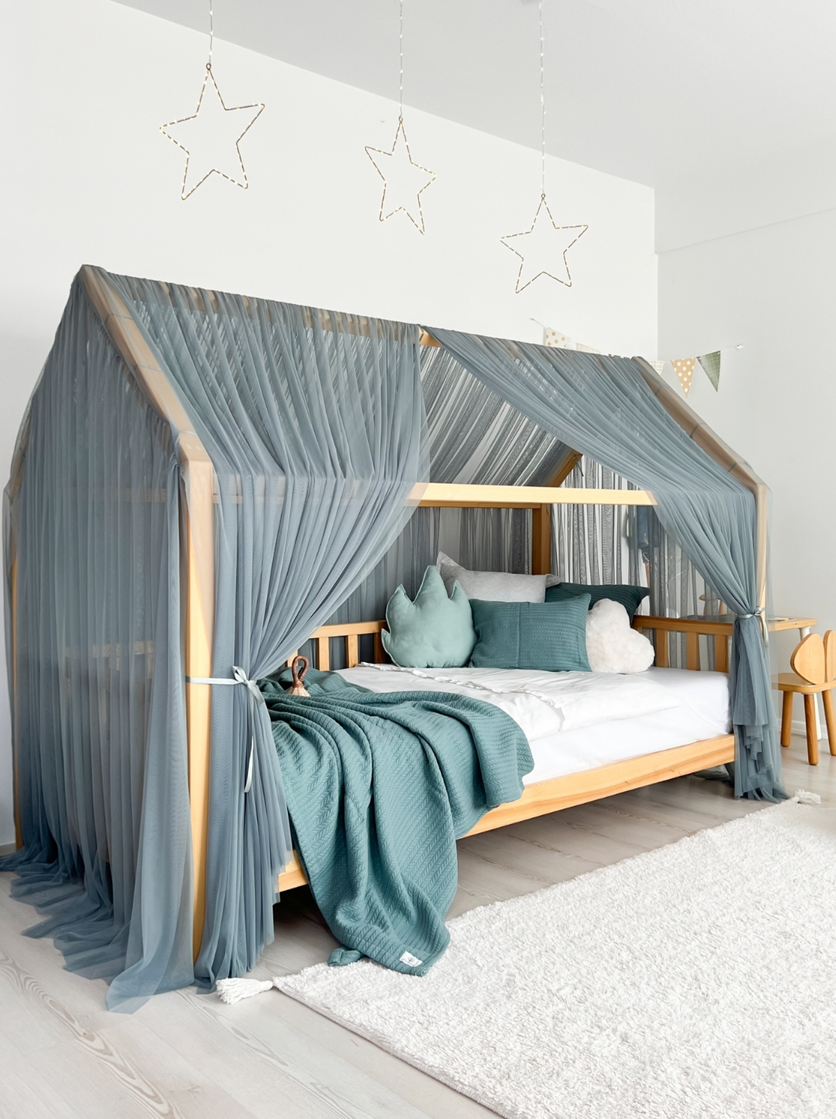 Montessori Bed Canopy Deluxe-Indigo Blue