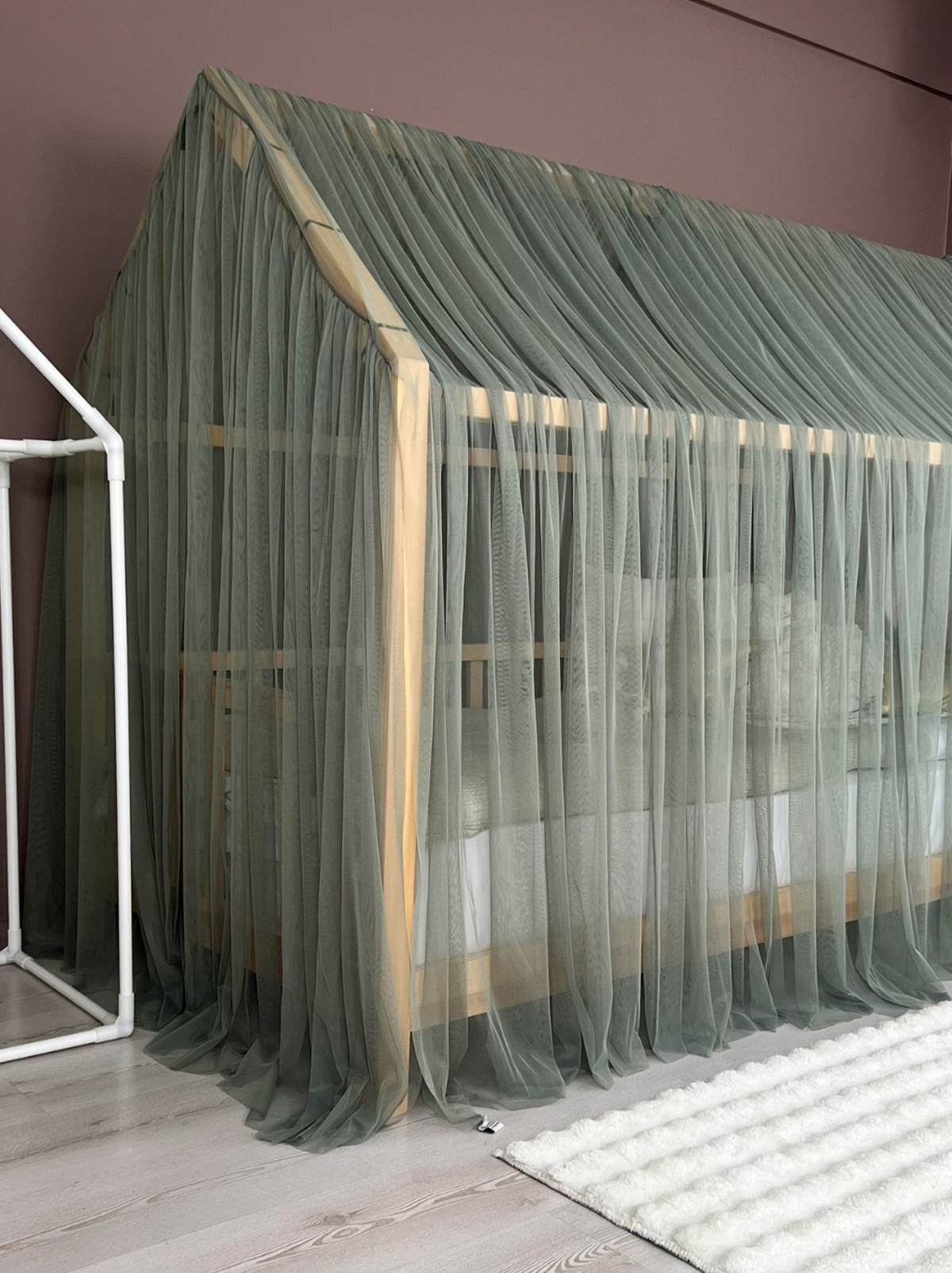 Montessori Bed Canopy Deluxe-Khaki Green