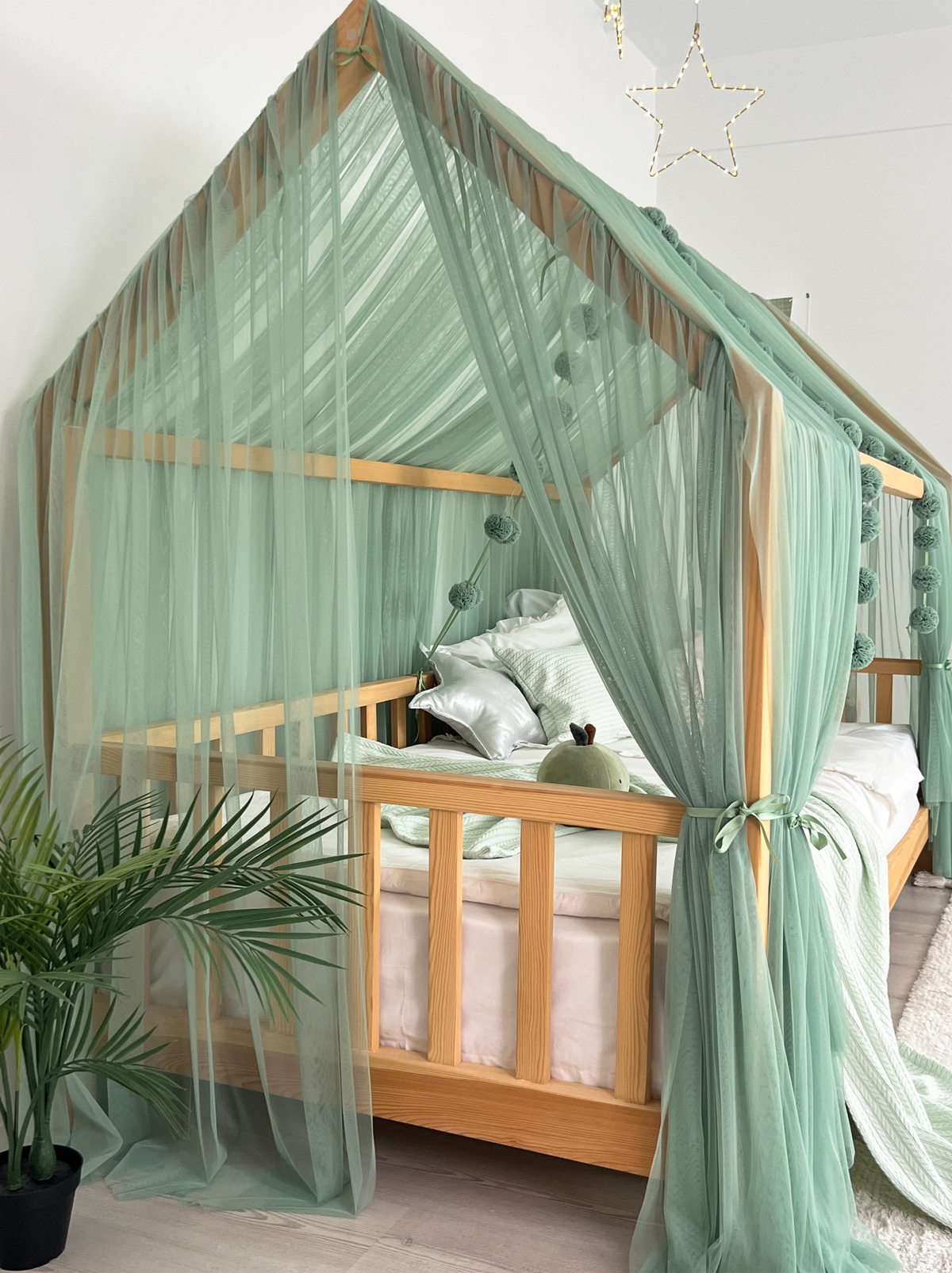 Montessori Bed Canopy Deluxe-Sage Green