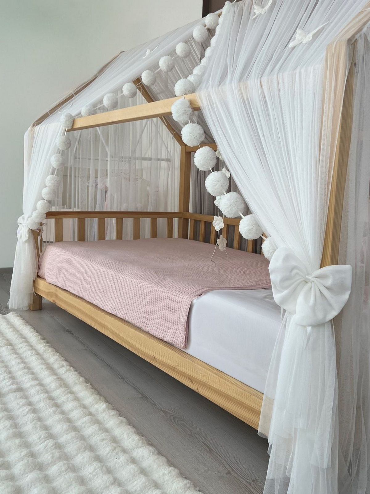 Montessori Bed Canopy Deluxe-White