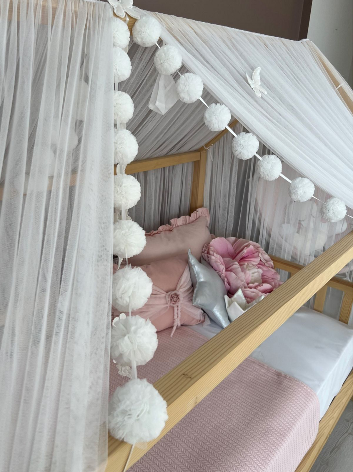Montessori Bed Canopy Deluxe-White