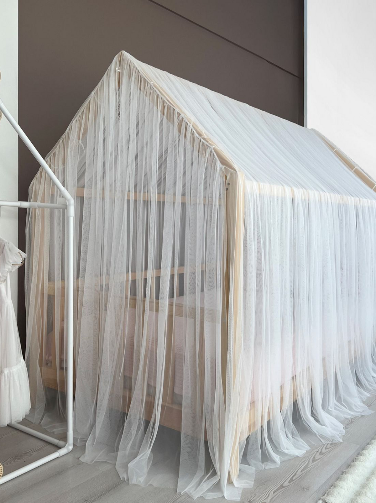 Montessori Bed Canopy Deluxe-White