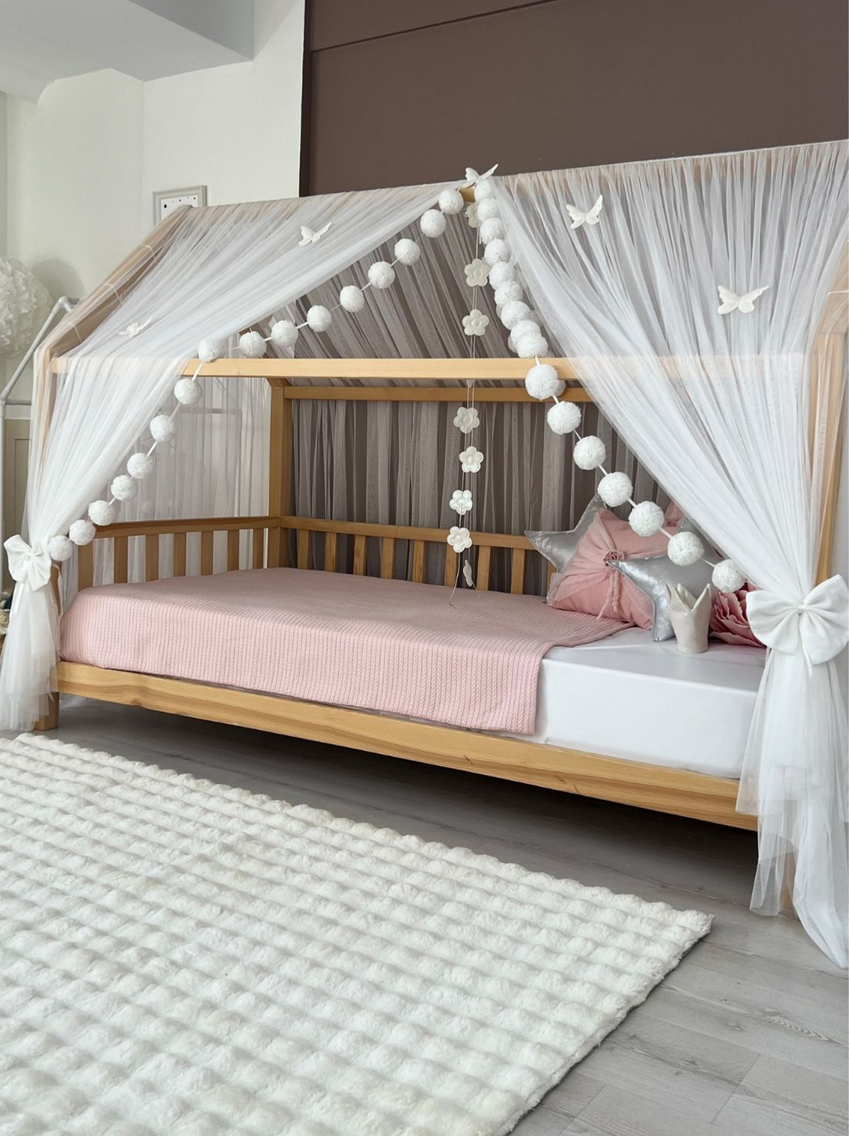 Montessori Bed Canopy Deluxe-White