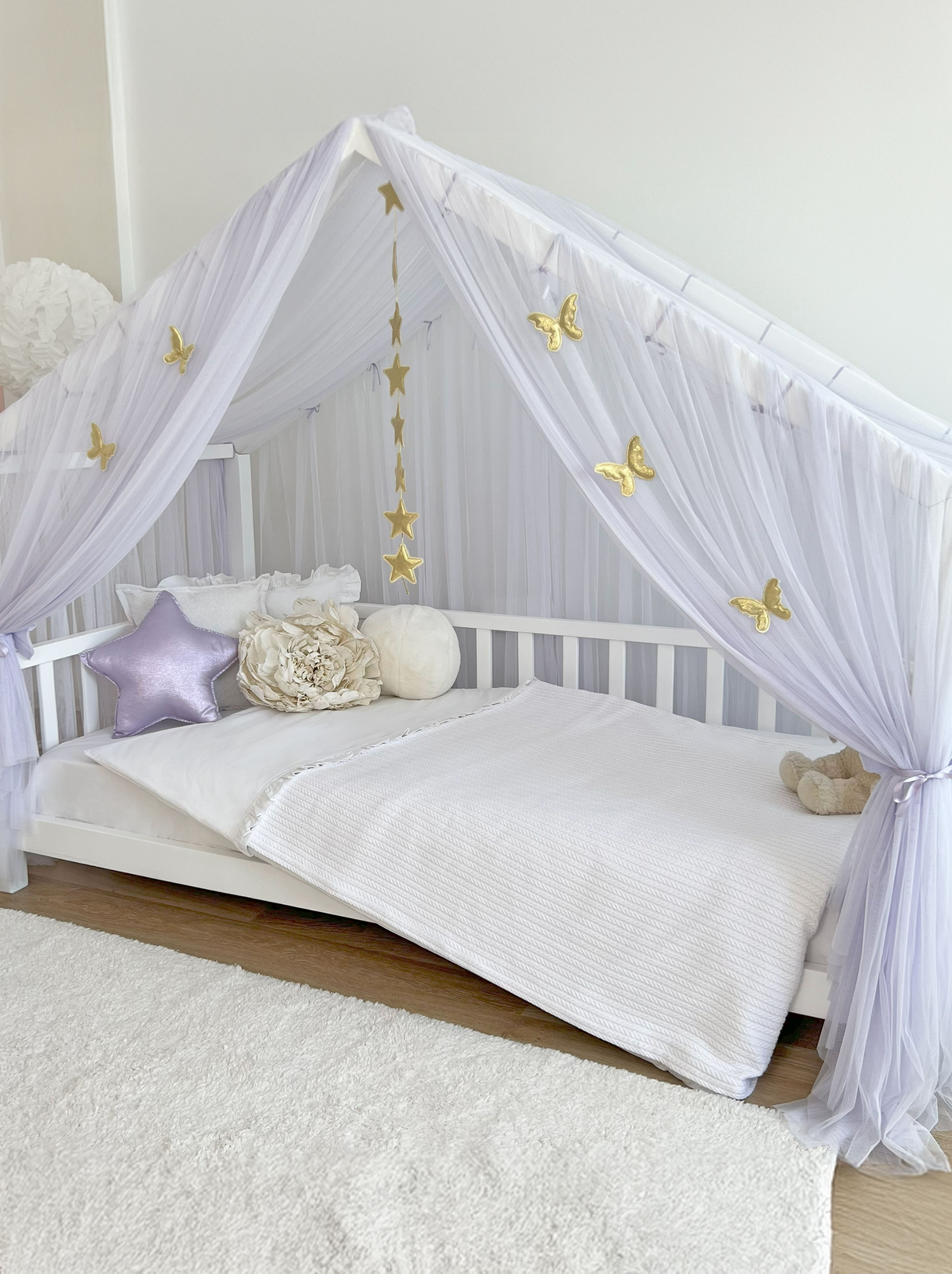 Montessori Bed Canopy Deluxe-Baby Purple