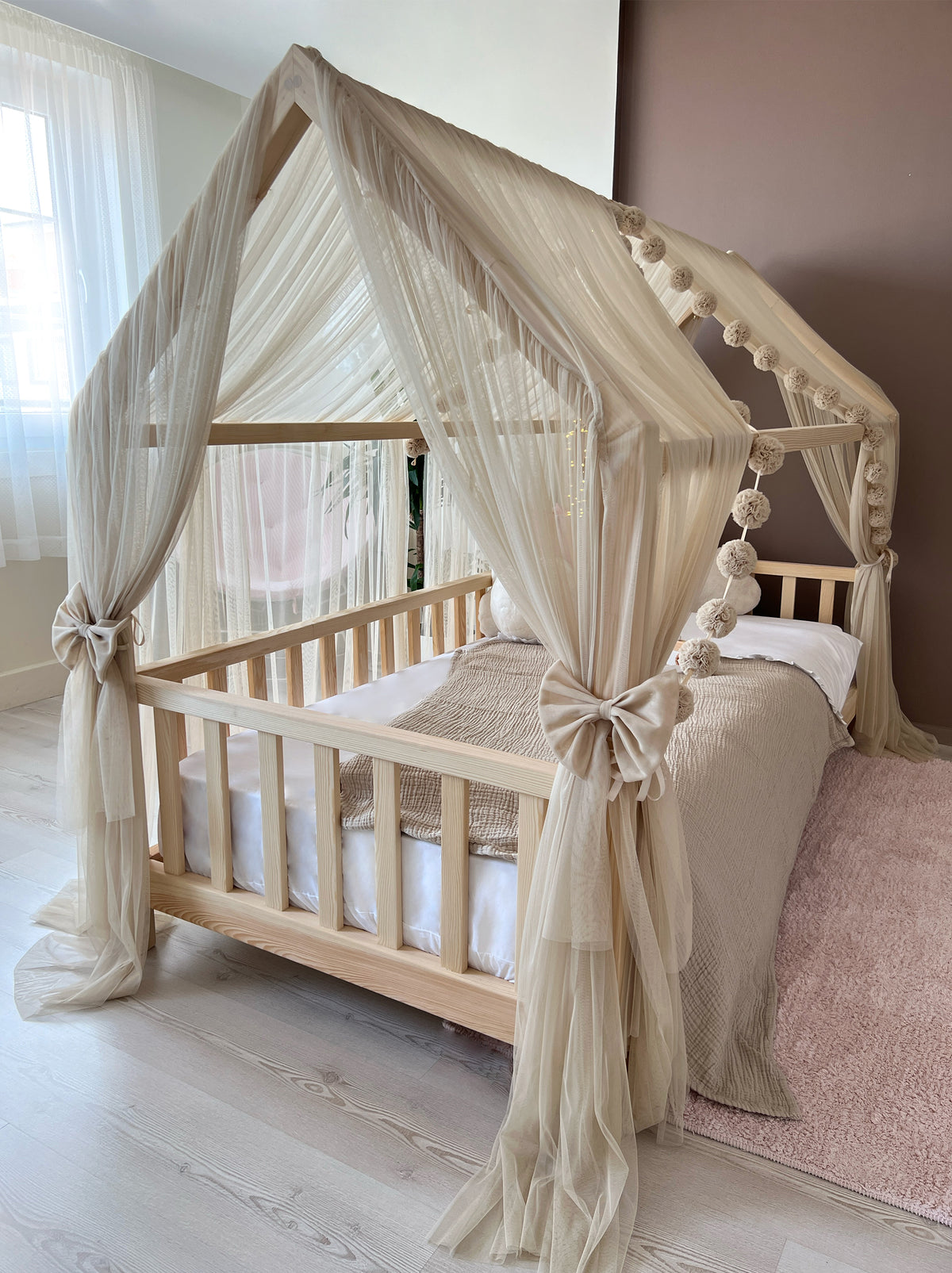 Montessori Bed Canopy Deluxe-Beige