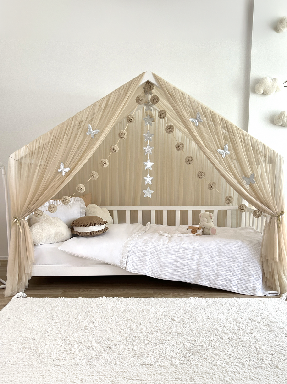 Montessori Bed Canopy Deluxe-Beige