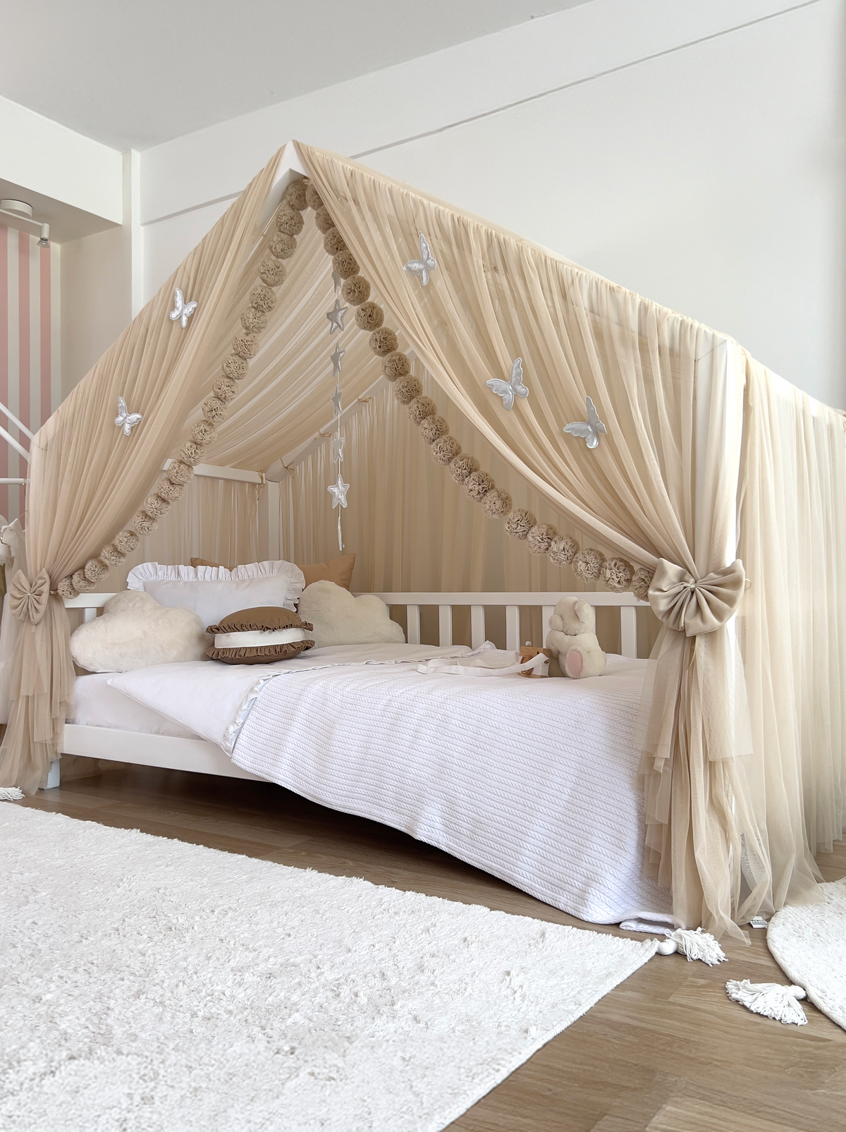 Montessori Bed Canopy Deluxe-Beige