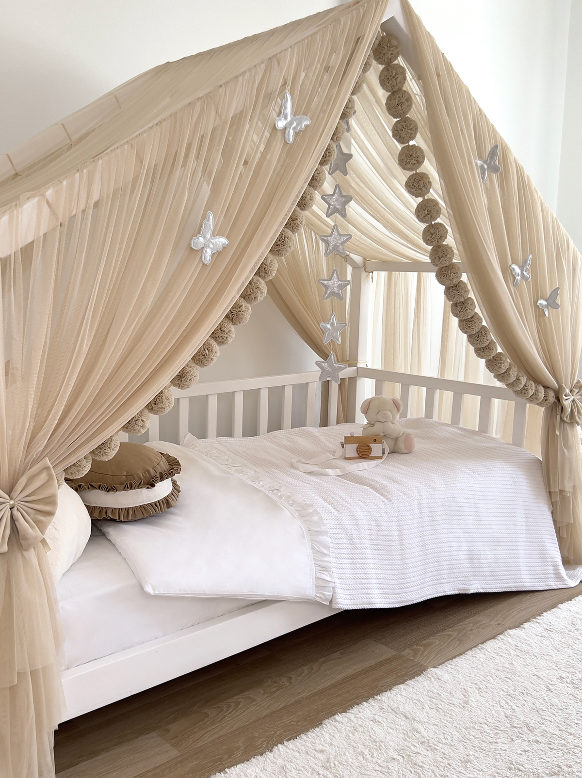 Montessori Bed Canopy Deluxe-Beige