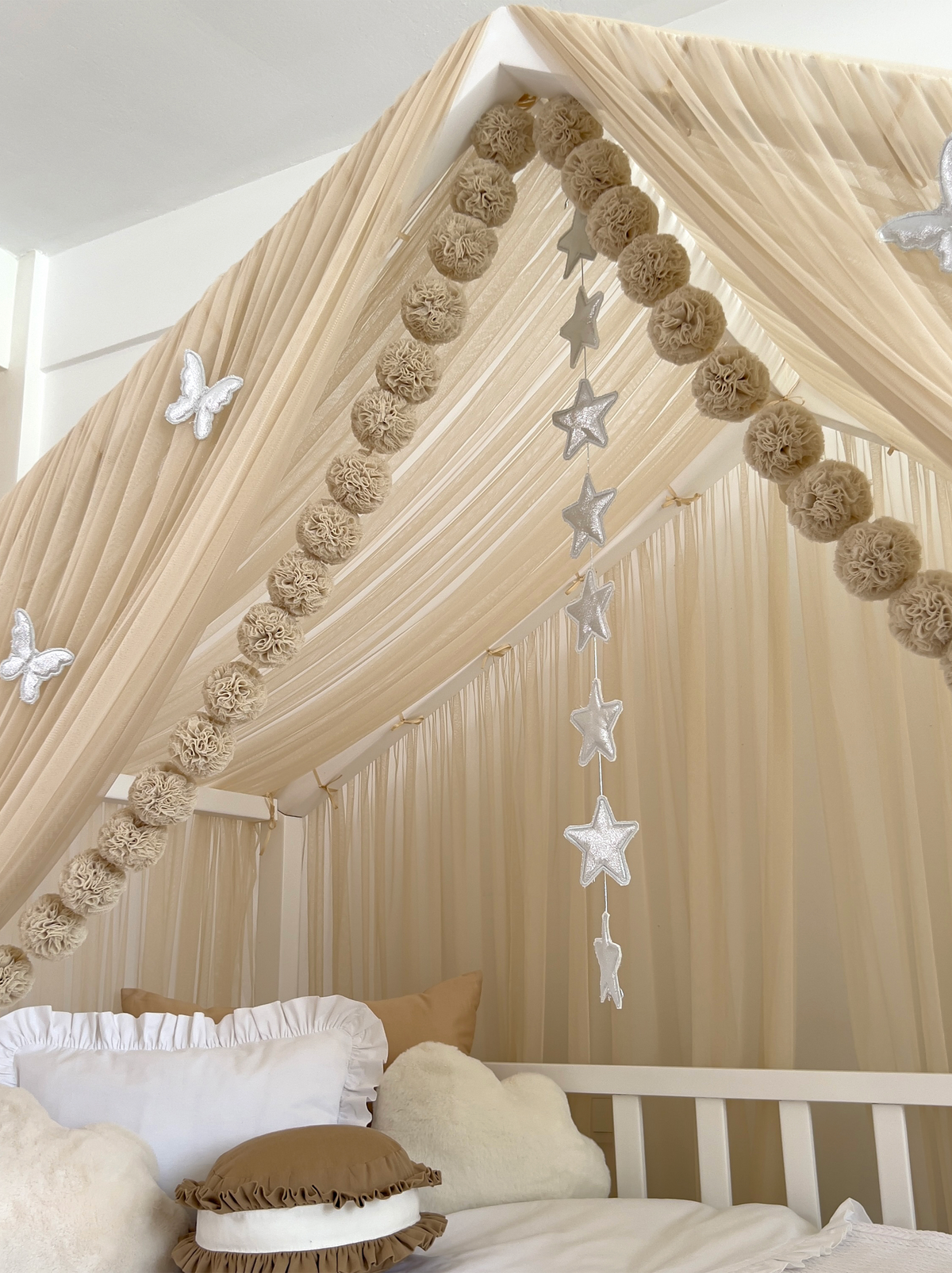 Montessori Bed Canopy Deluxe-Beige