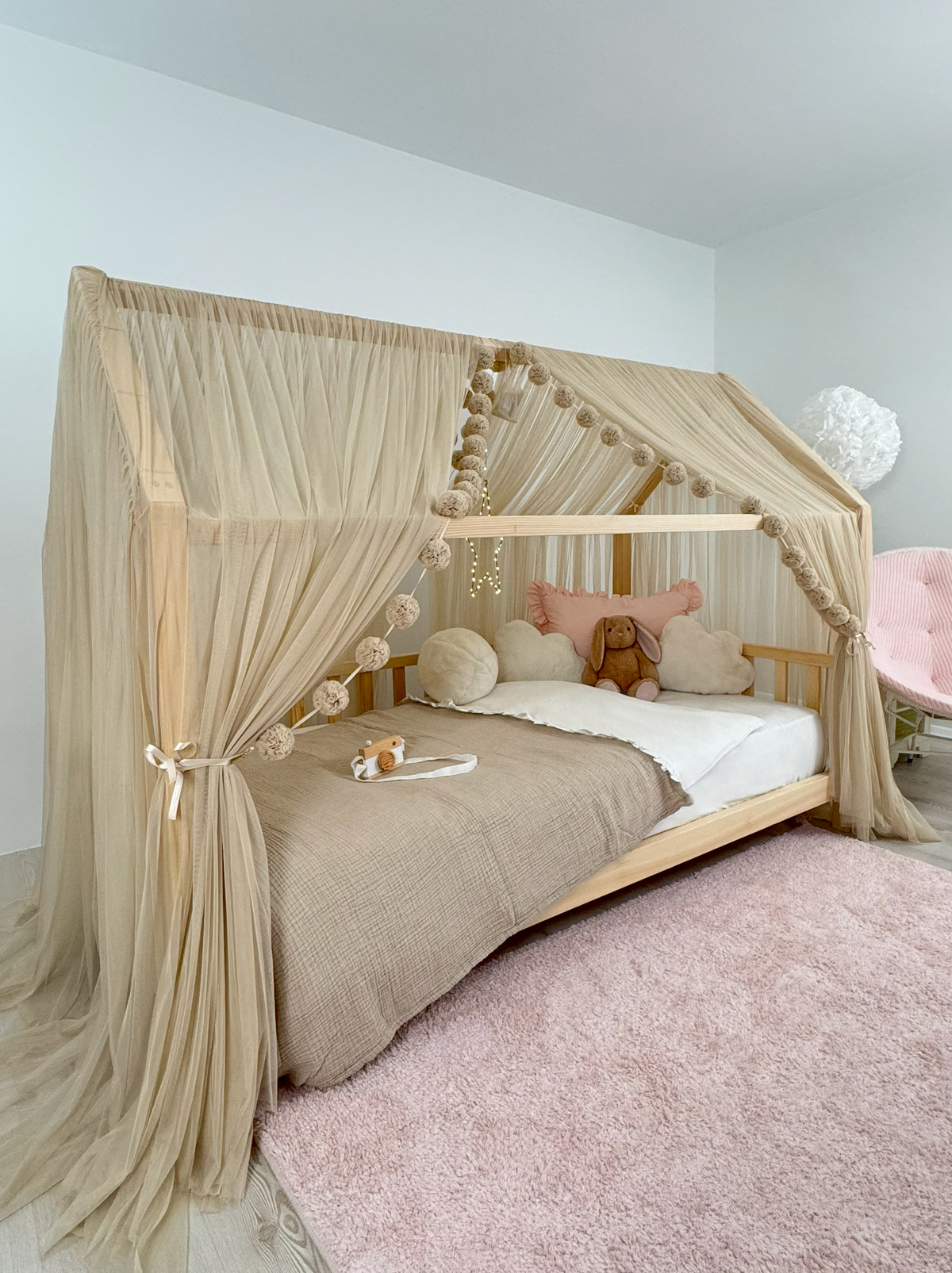 Montessori Bed Canopy Deluxe-Beige