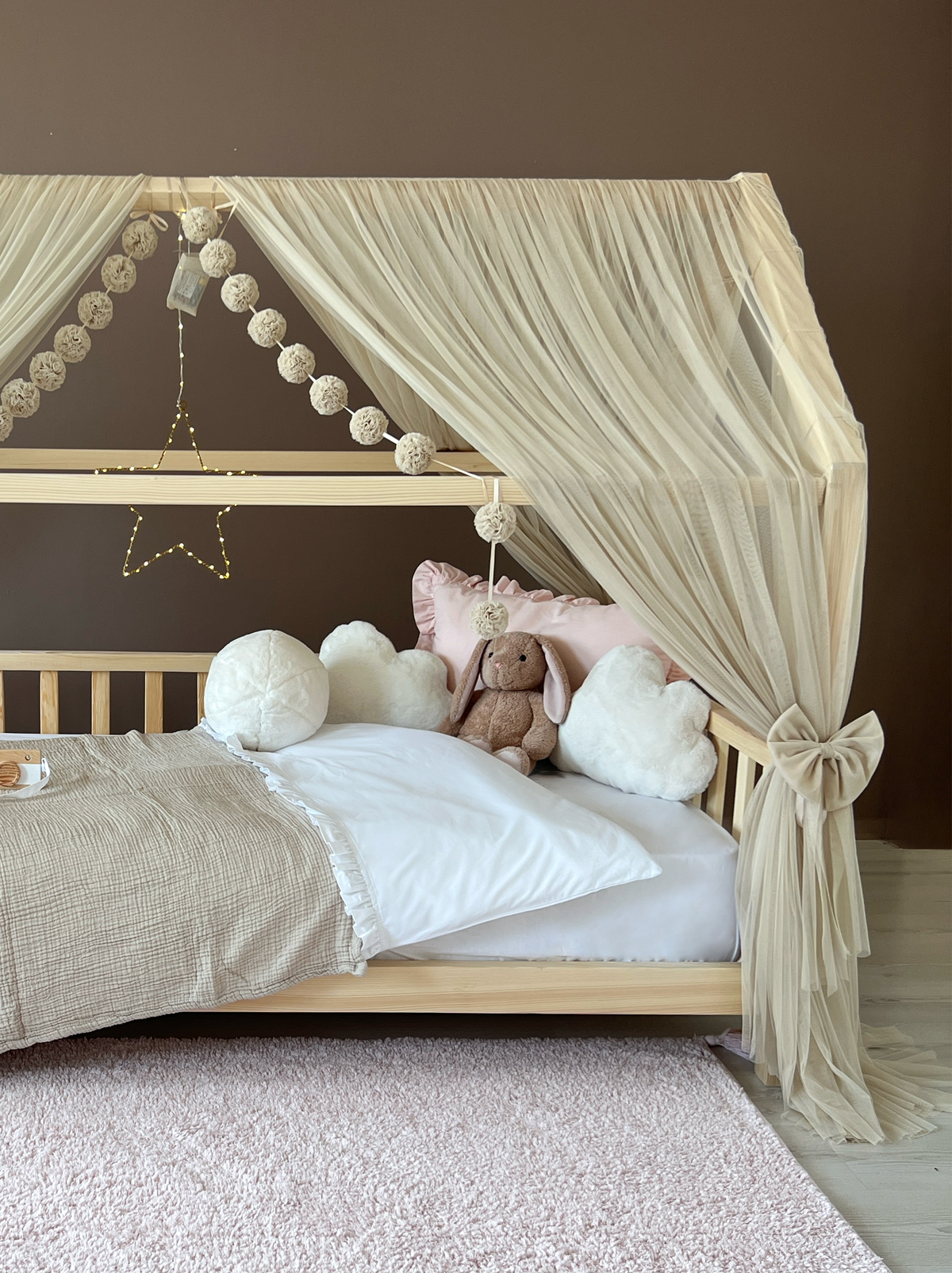 Montessori Bed Canopy Deluxe-Beige
