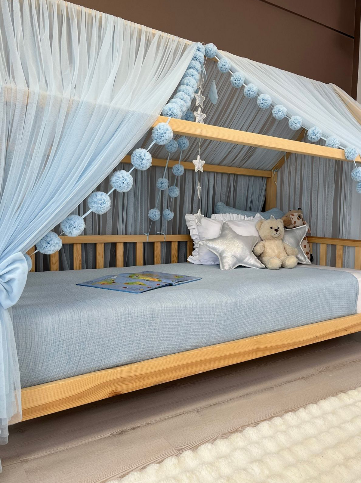Montessori Bed Canopy Deluxe-Blue