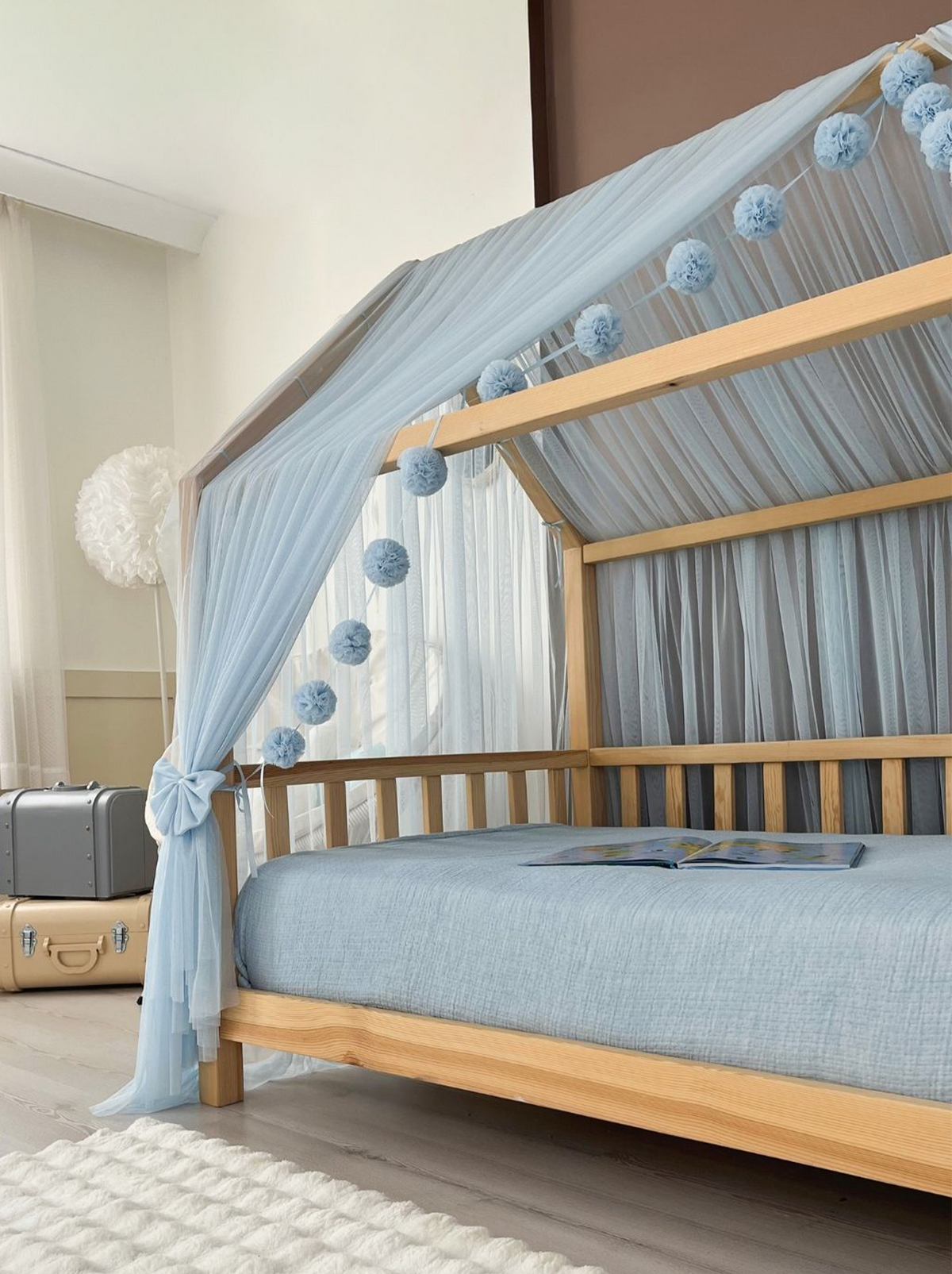 Montessori Bed Canopy Deluxe-Blue