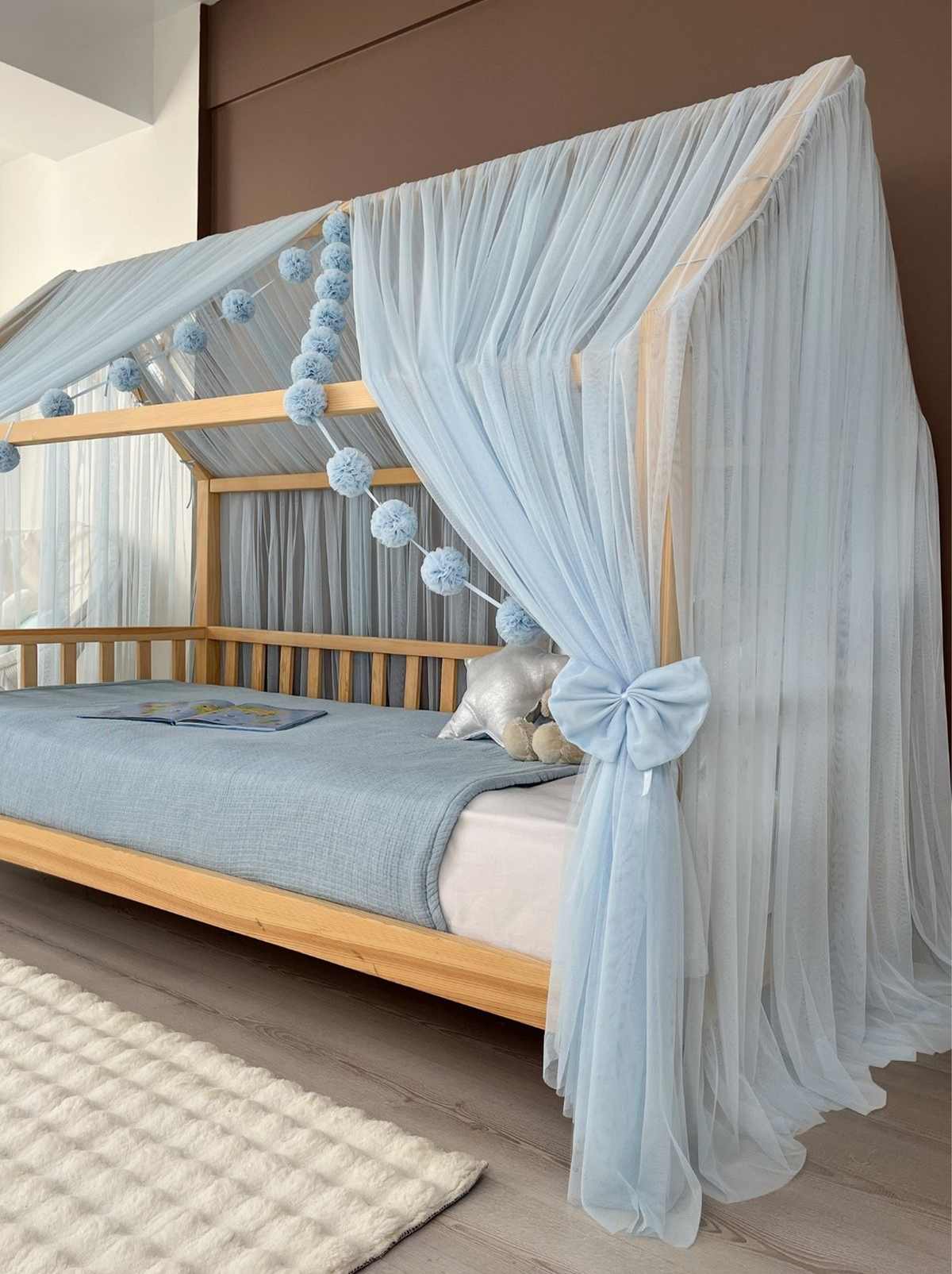 Montessori Bed Canopy Deluxe-Blue