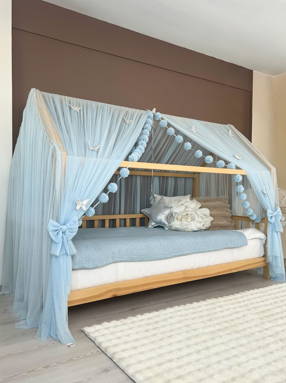 Montessori Bed Canopy Deluxe-Blue