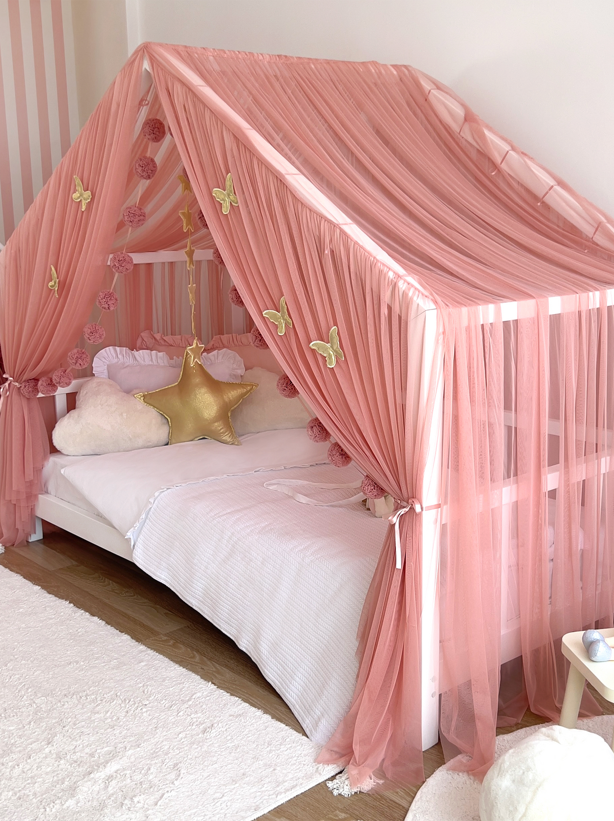 Montessori Bed Canopy Deluxe-Blush