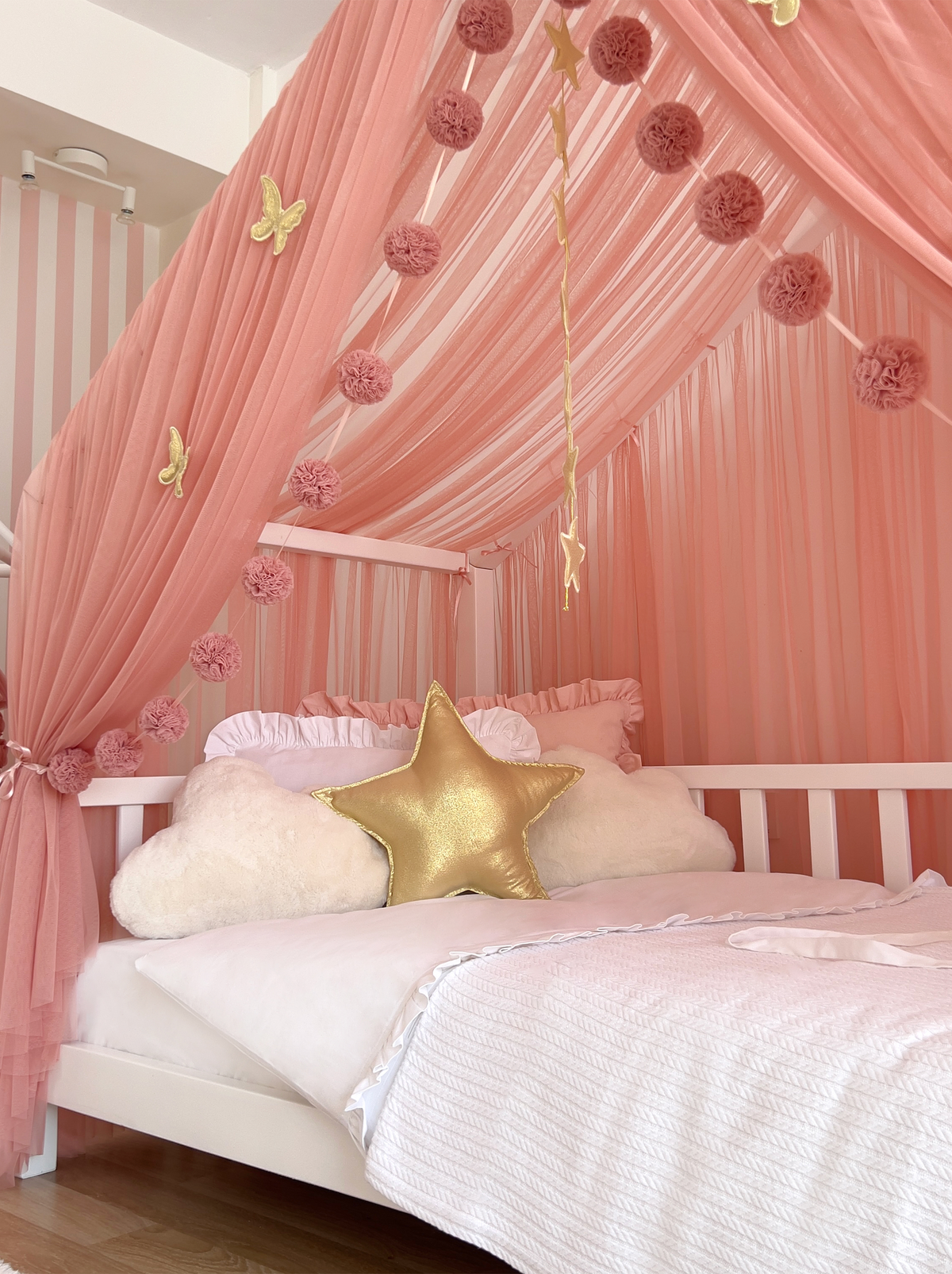 Montessori Bed Canopy Deluxe-Blush
