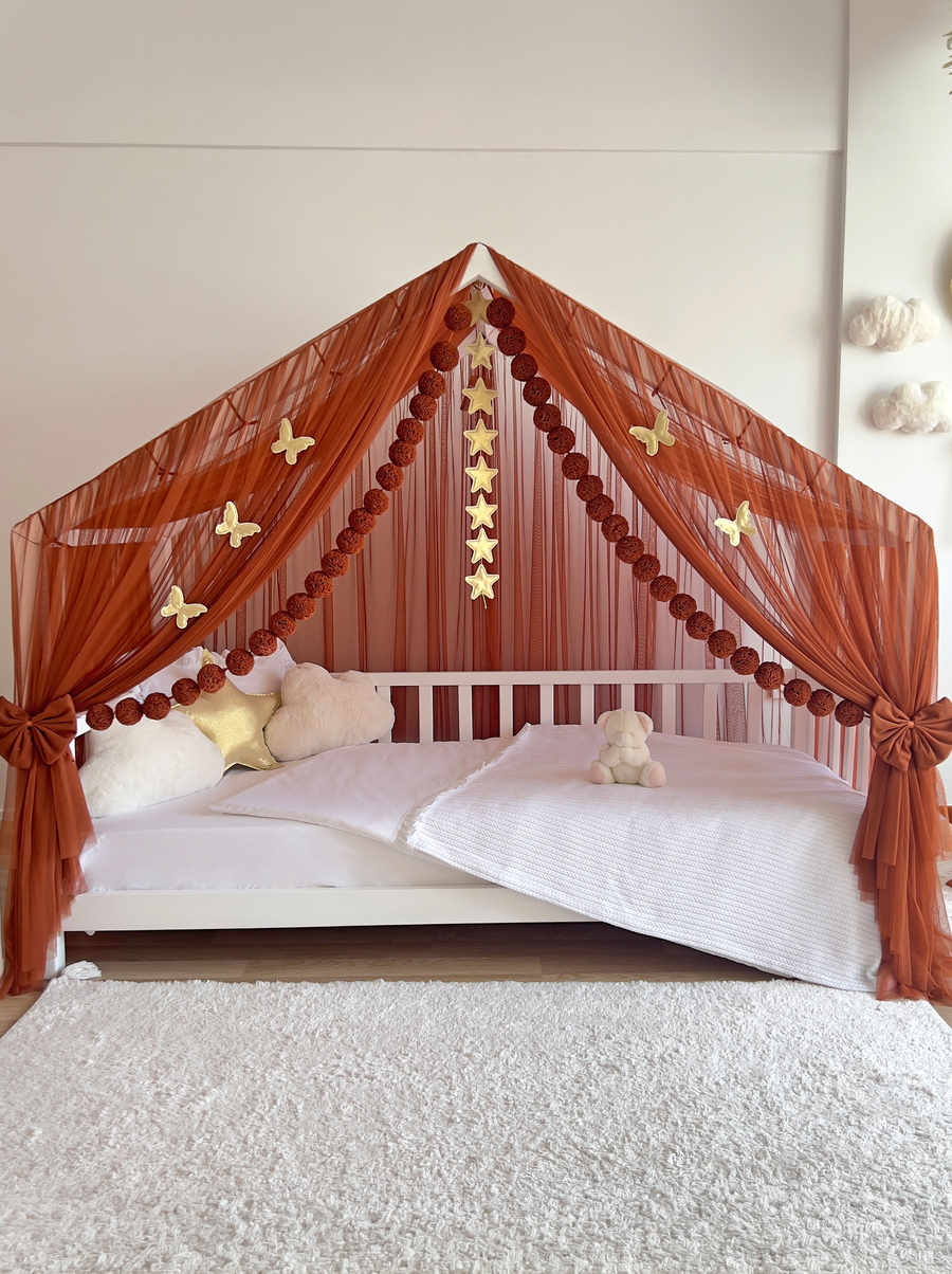 Montessori Bed Canopy Deluxe-Cinnamon